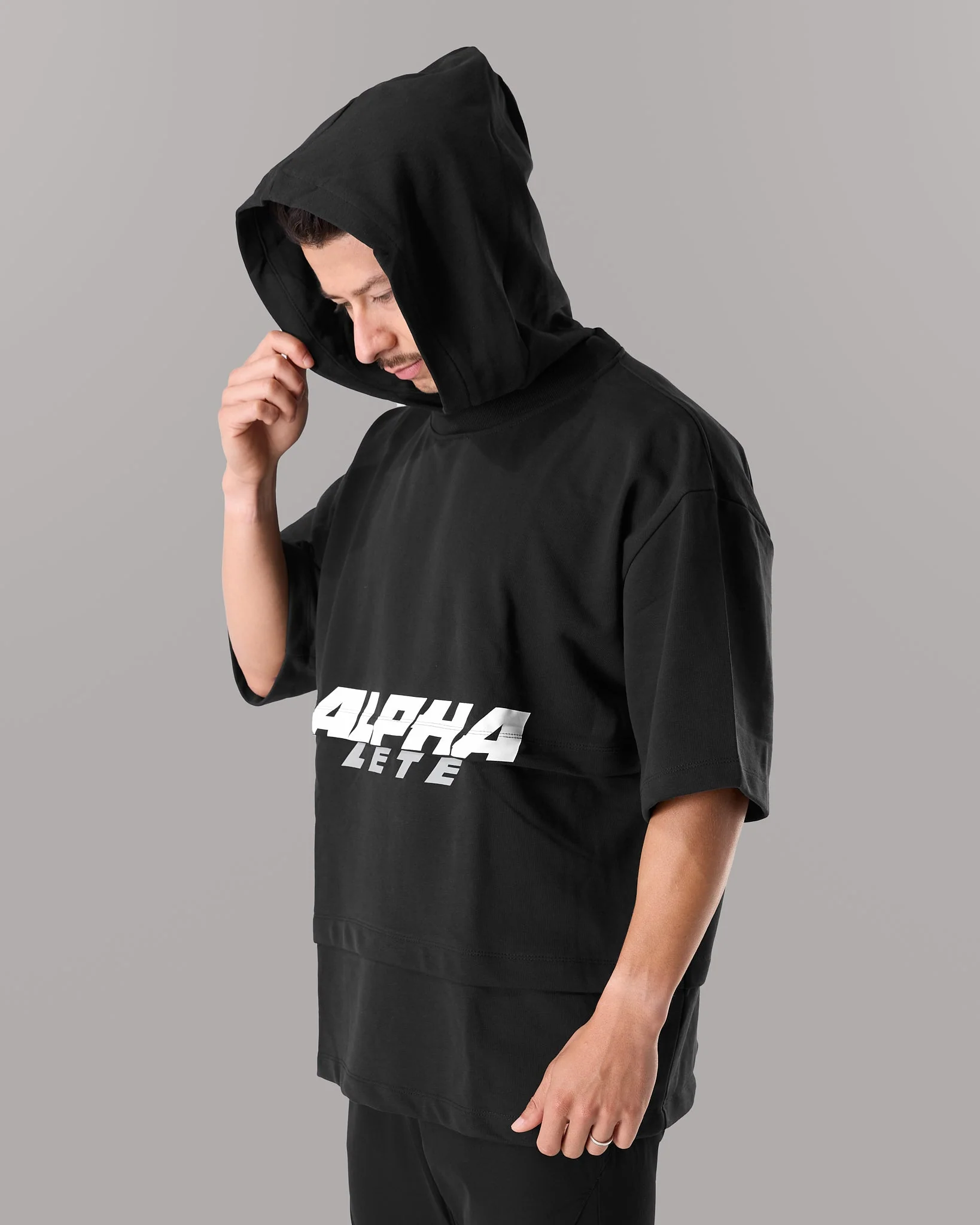 Alpha Layered Hoodie - Black - Image 5