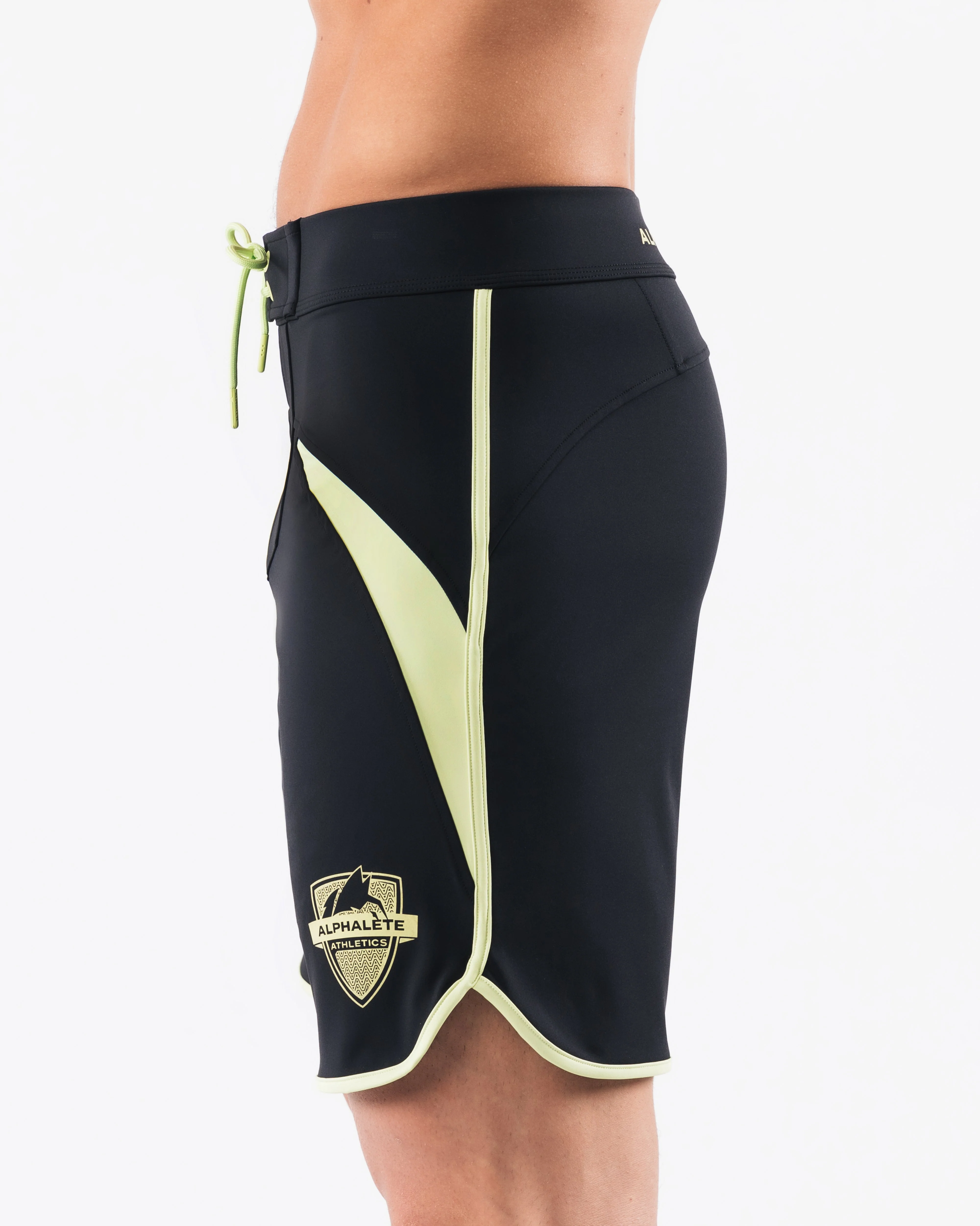 Crescent Boardshort - Black Lime - Image 3
