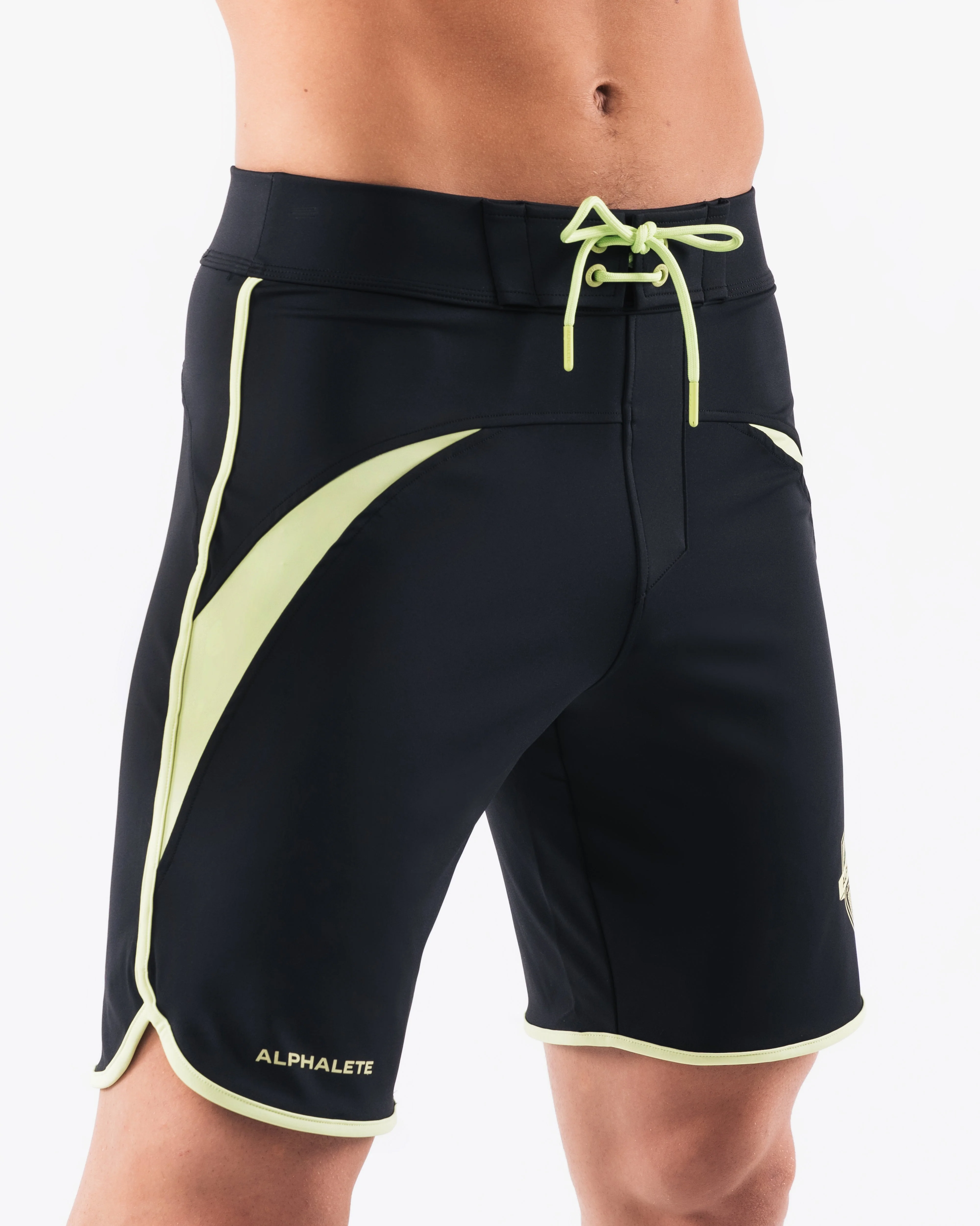 Crescent Boardshort - Black Lime - Image 5