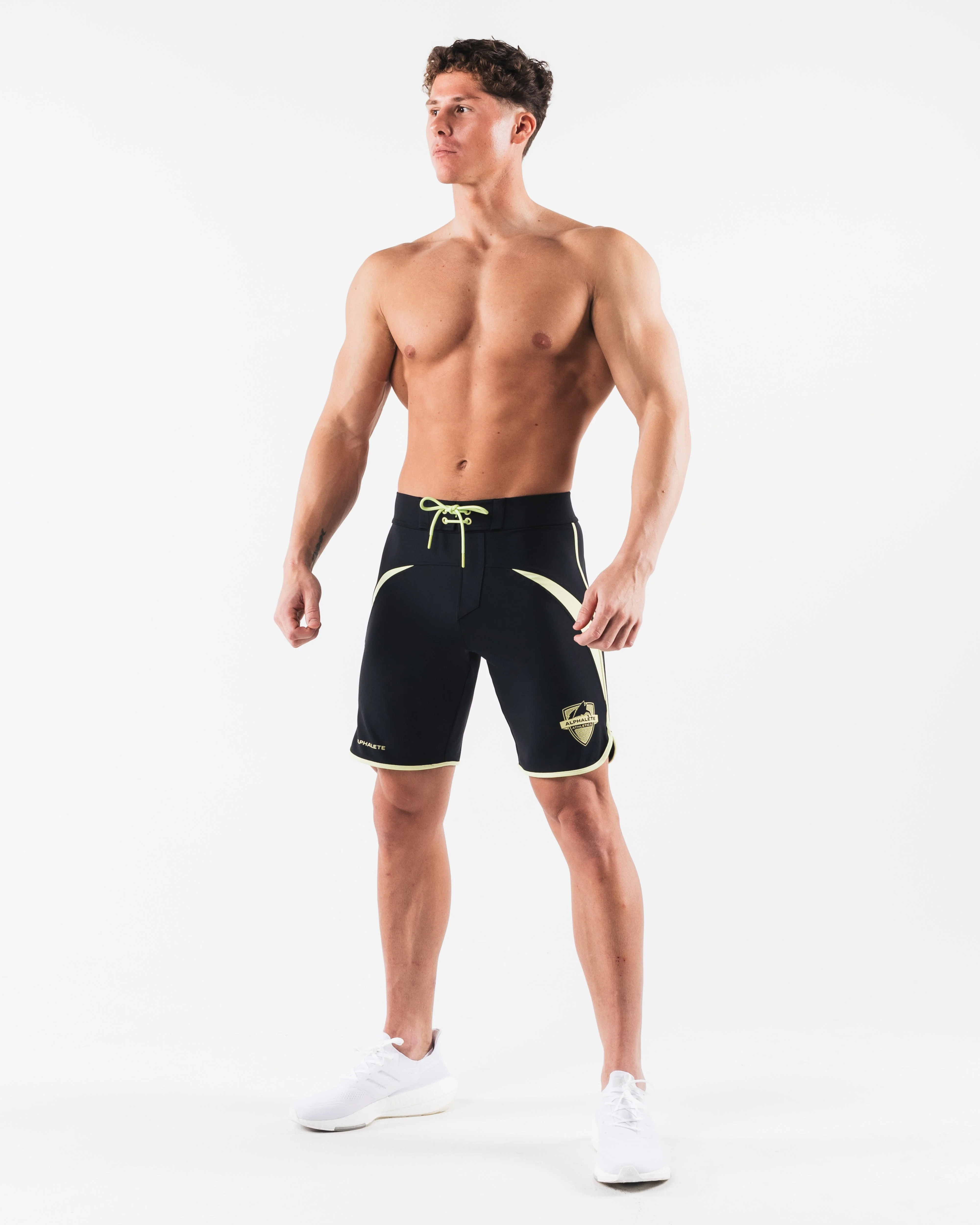 Crescent Boardshort - Black Lime - Image 6