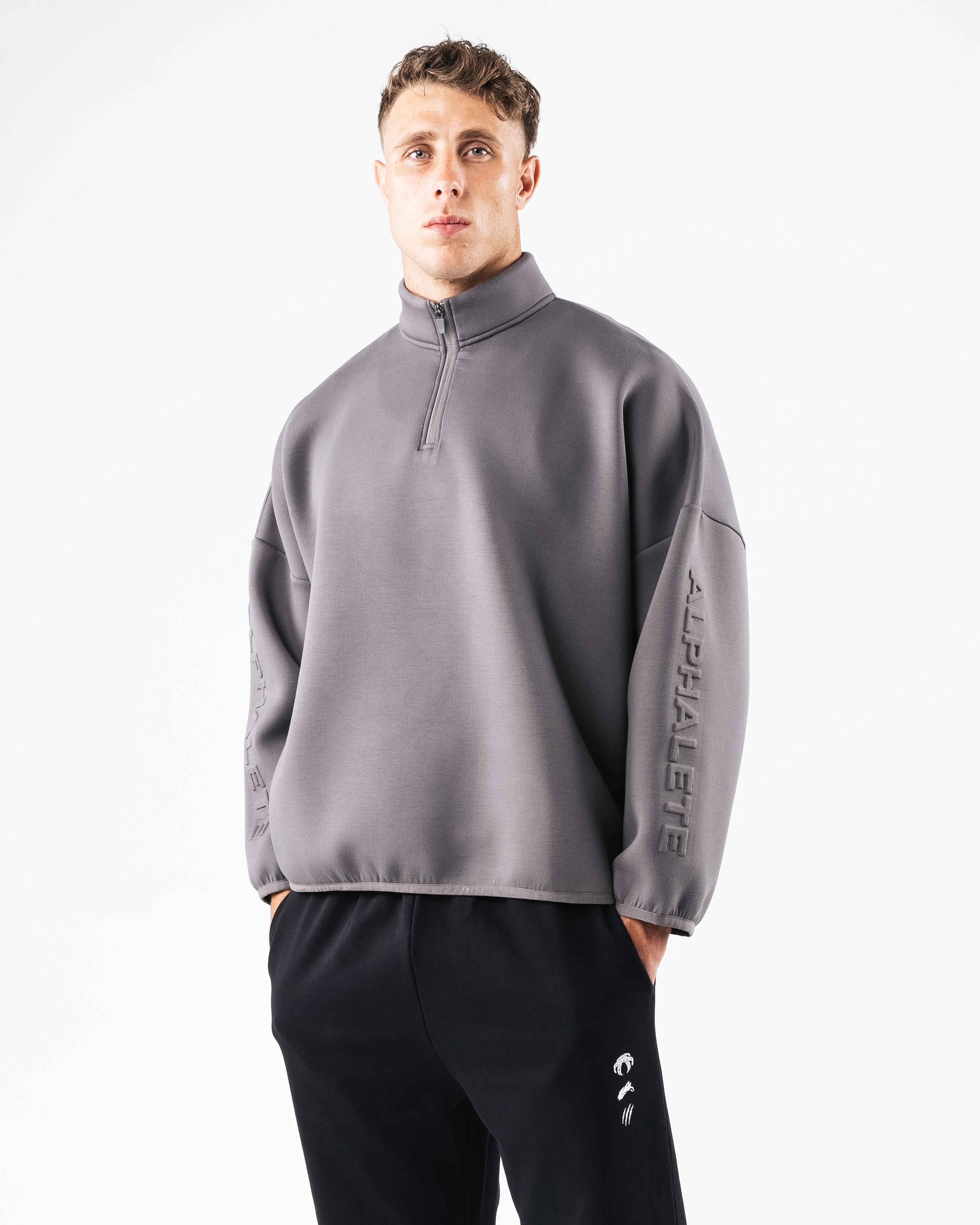 ELMTS Quarter Zip - Heather Cloud - Image 3