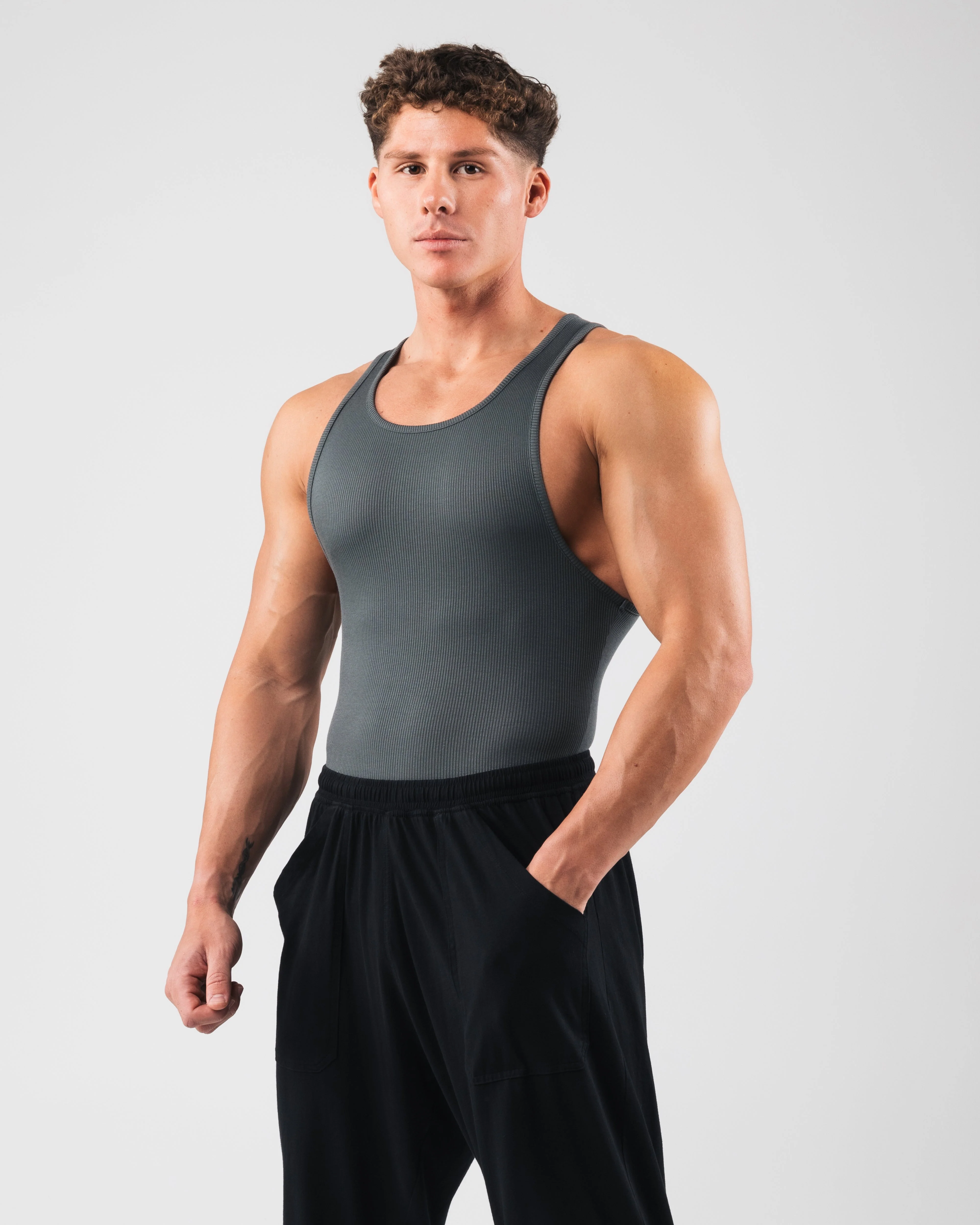Zero Ribbed Tank 2pk - Astro Grey - Image 3