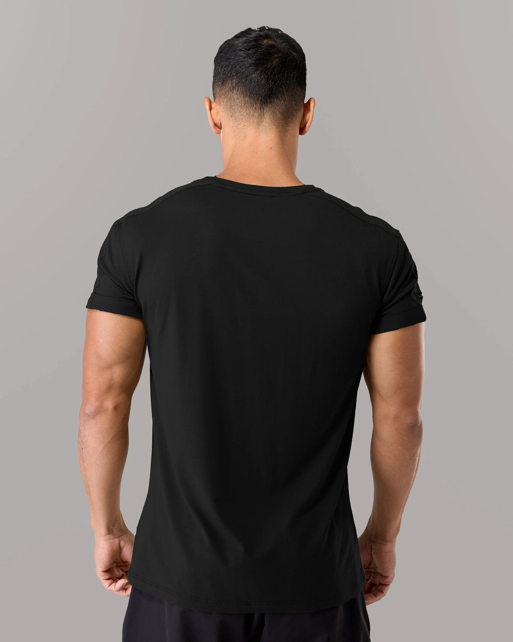 Rolled Muscle Tee - Black - Image 4