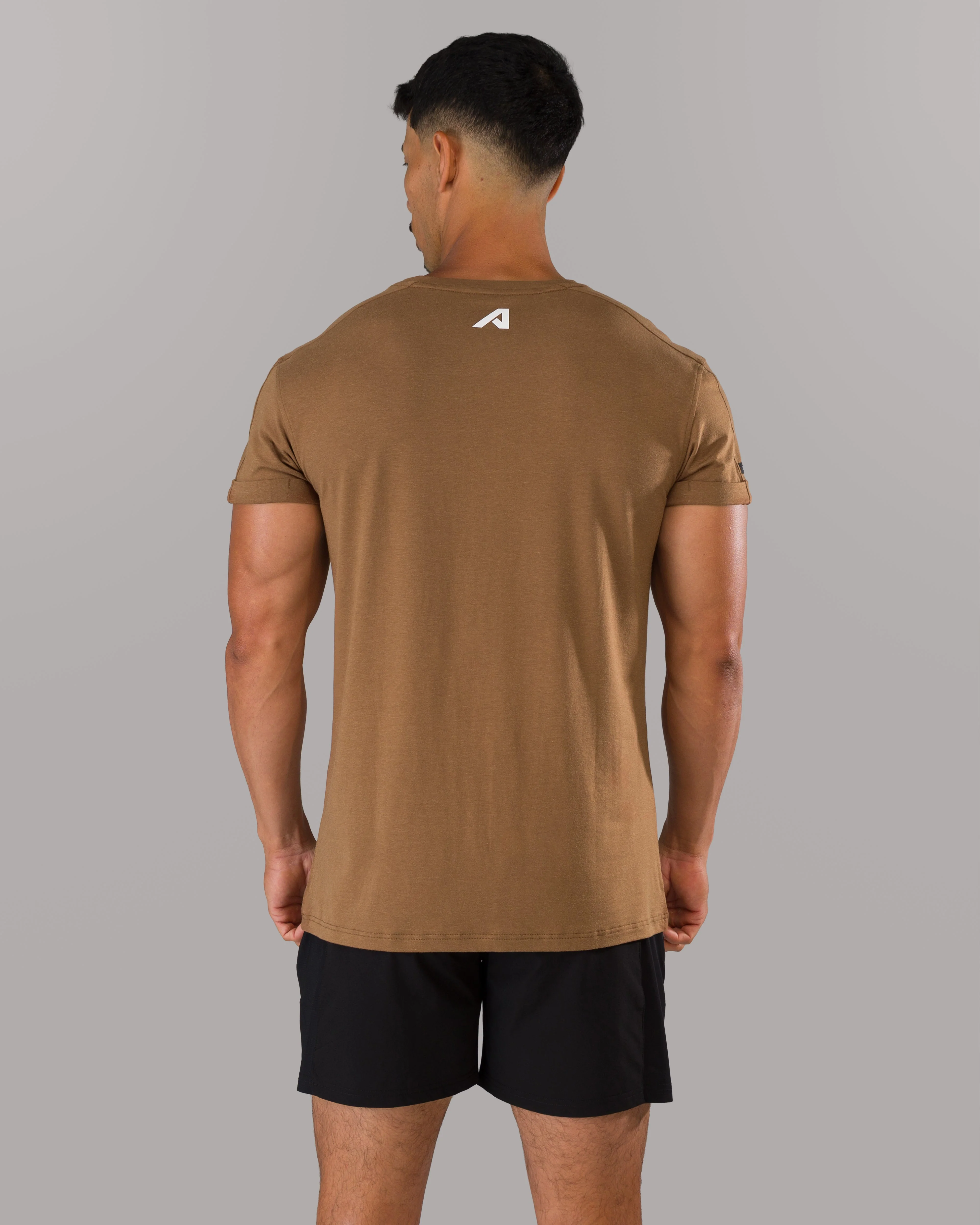 Rolled Muscle Tee - Brown - Image 3