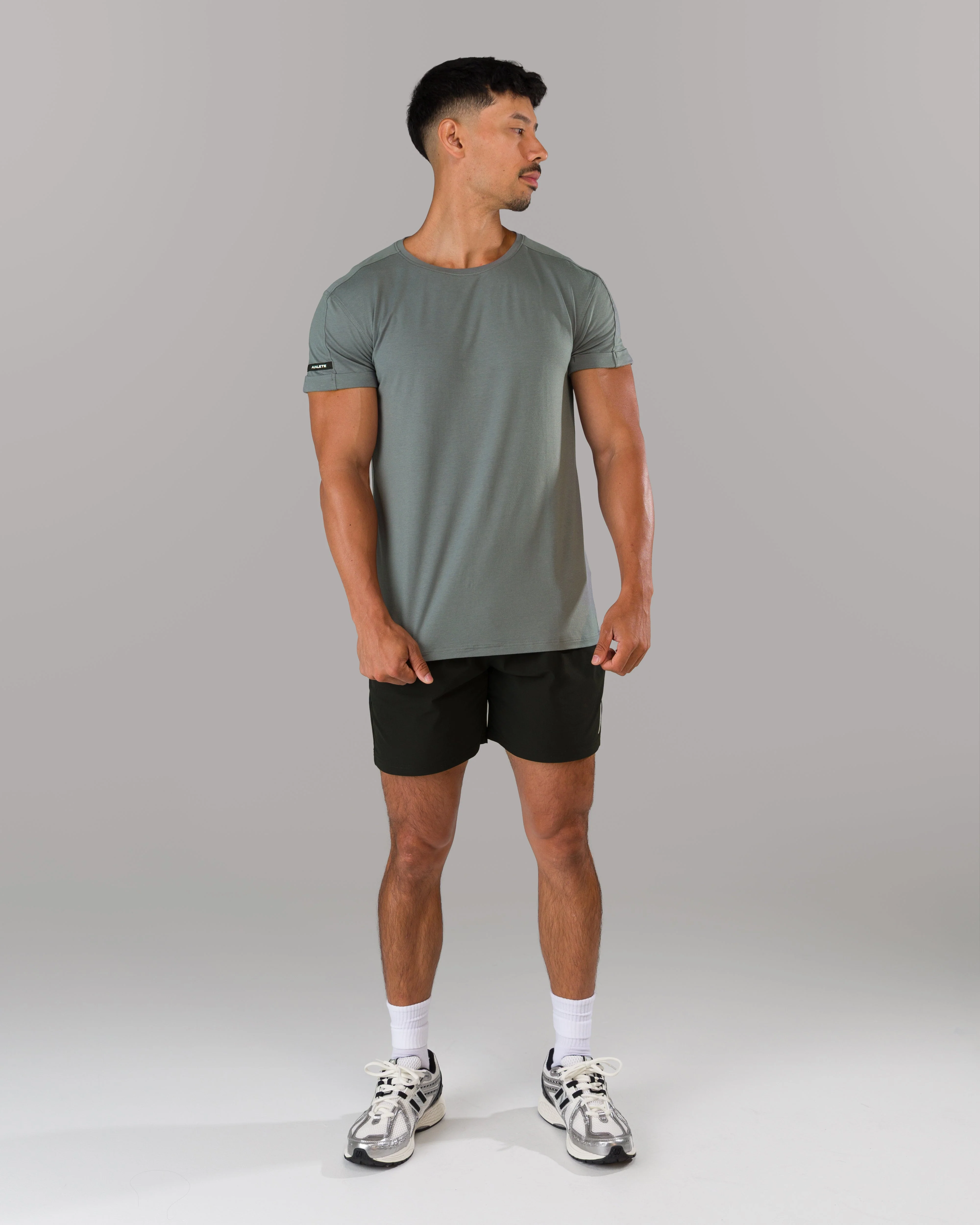 Rolled Muscle Tee - Grey - Image 4
