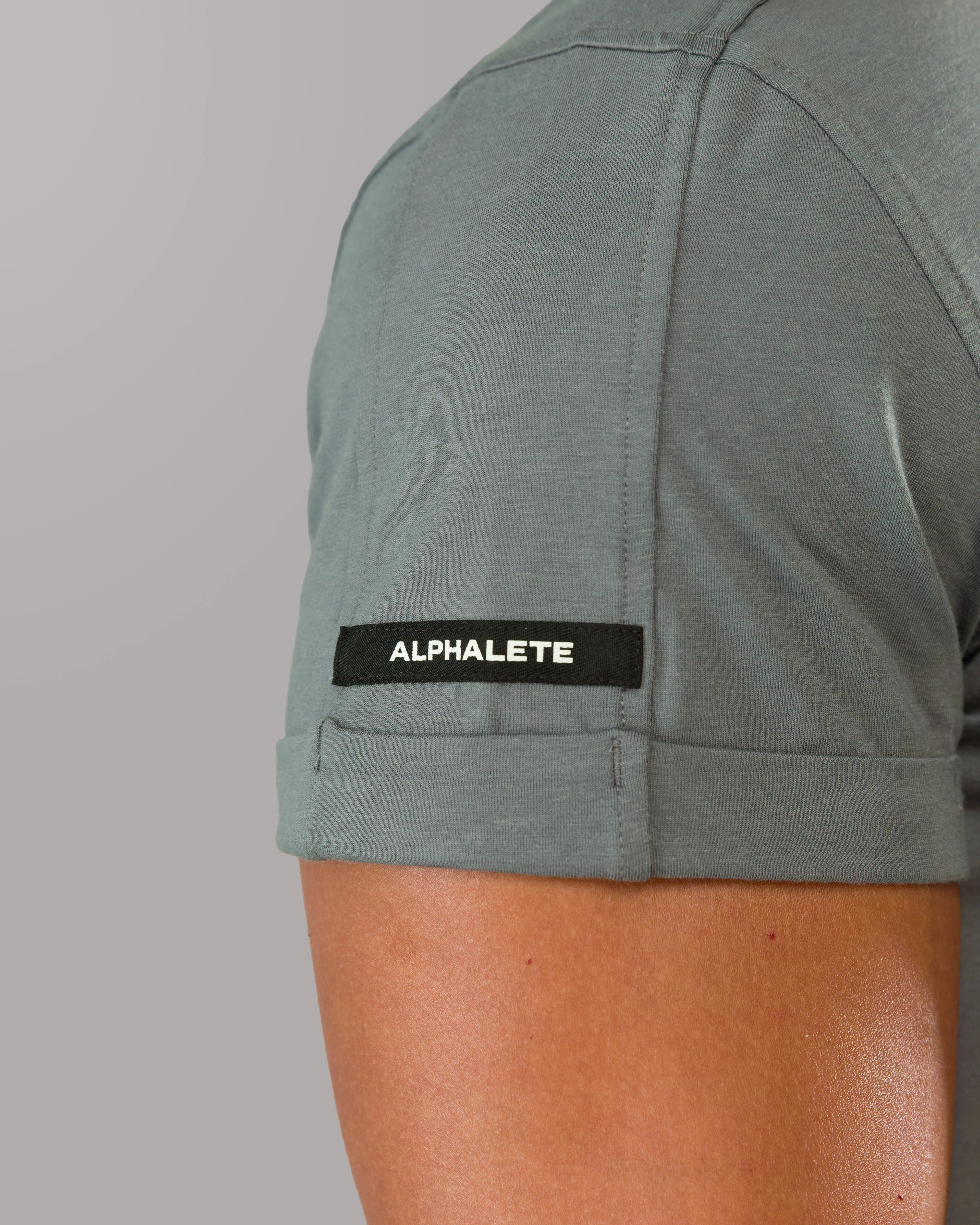 Rolled Muscle Tee - Grey - Image 5