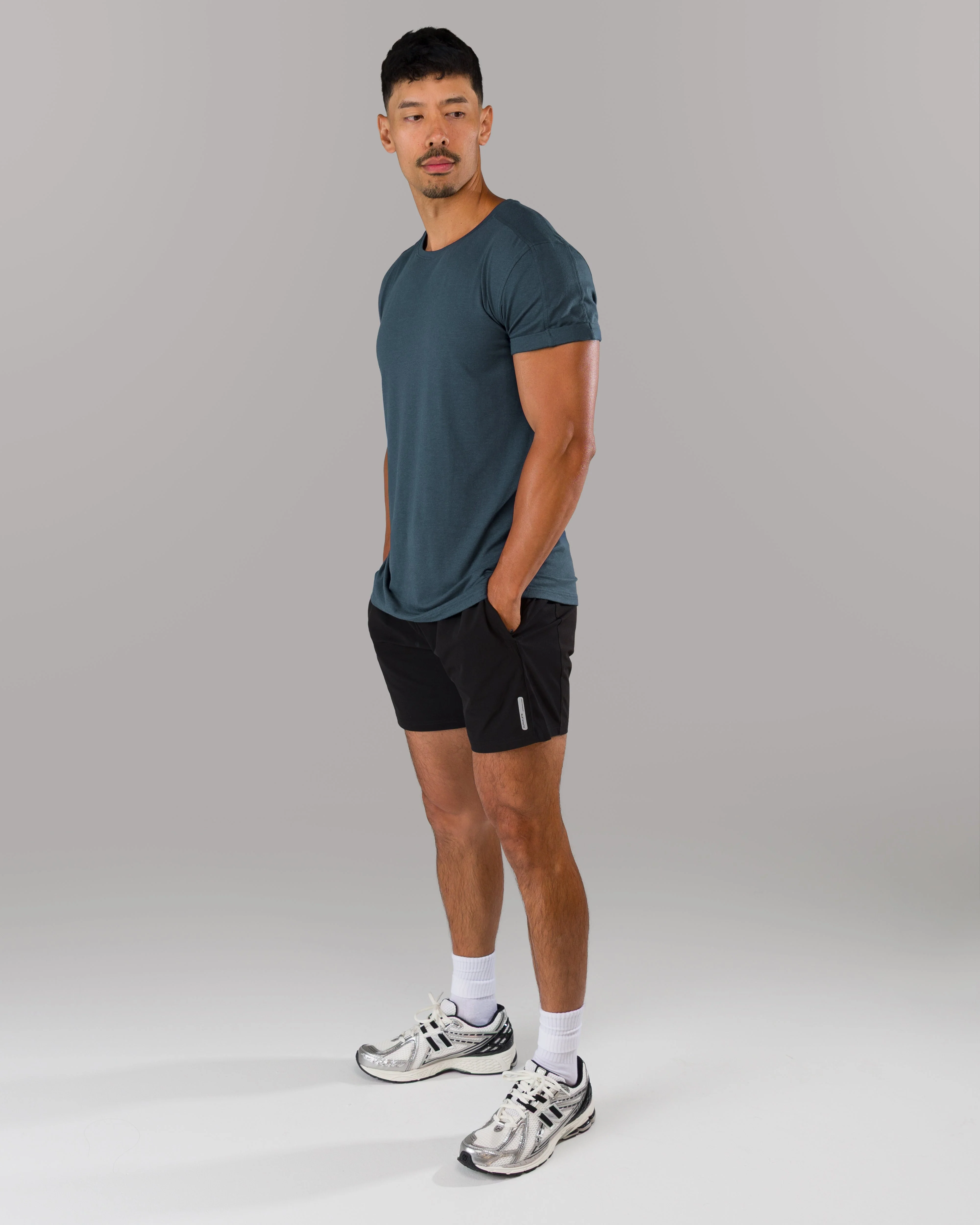 Rolled Muscle Tee - Navy - Image 4