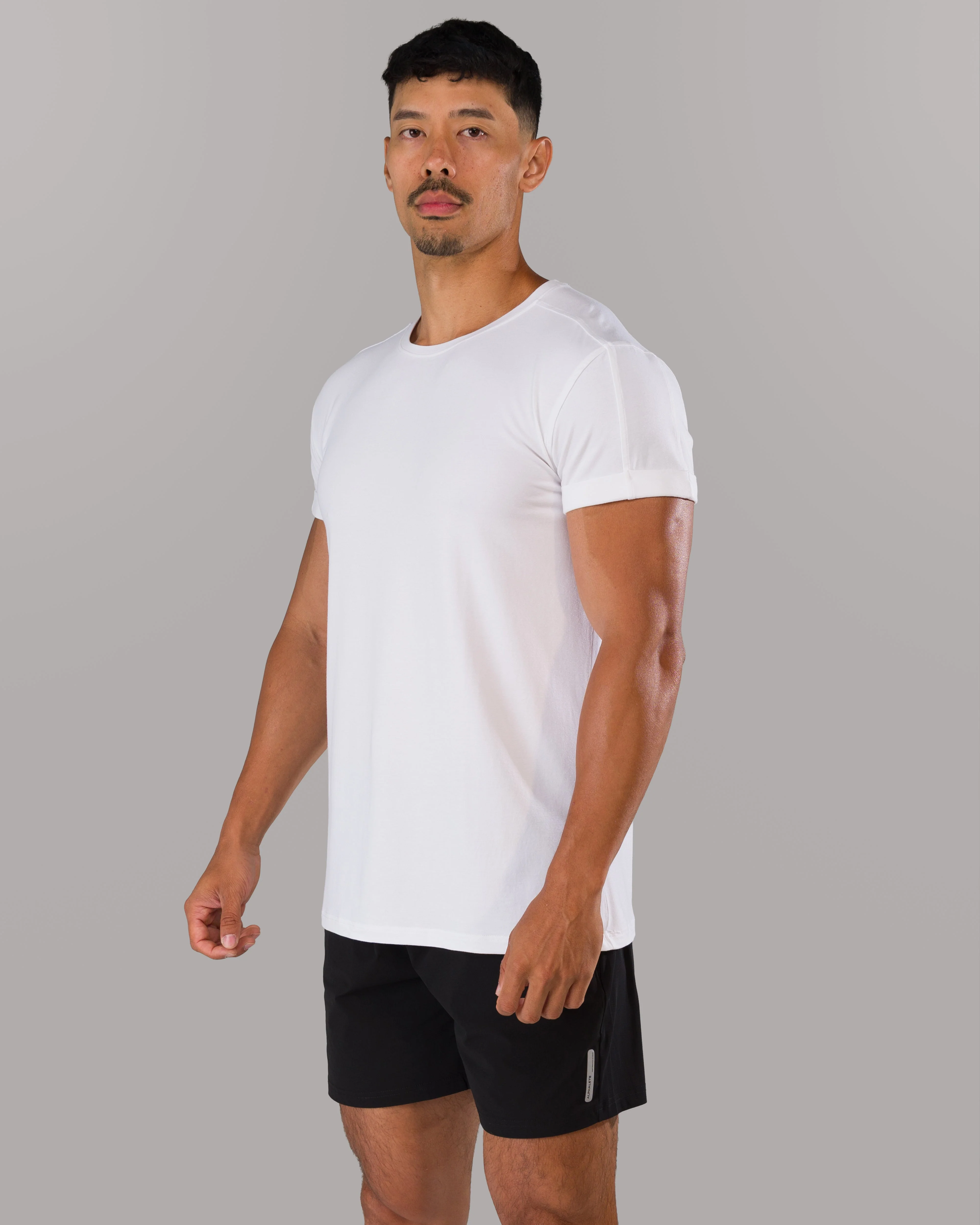 Rolled Muscle Tee - White - Image 2