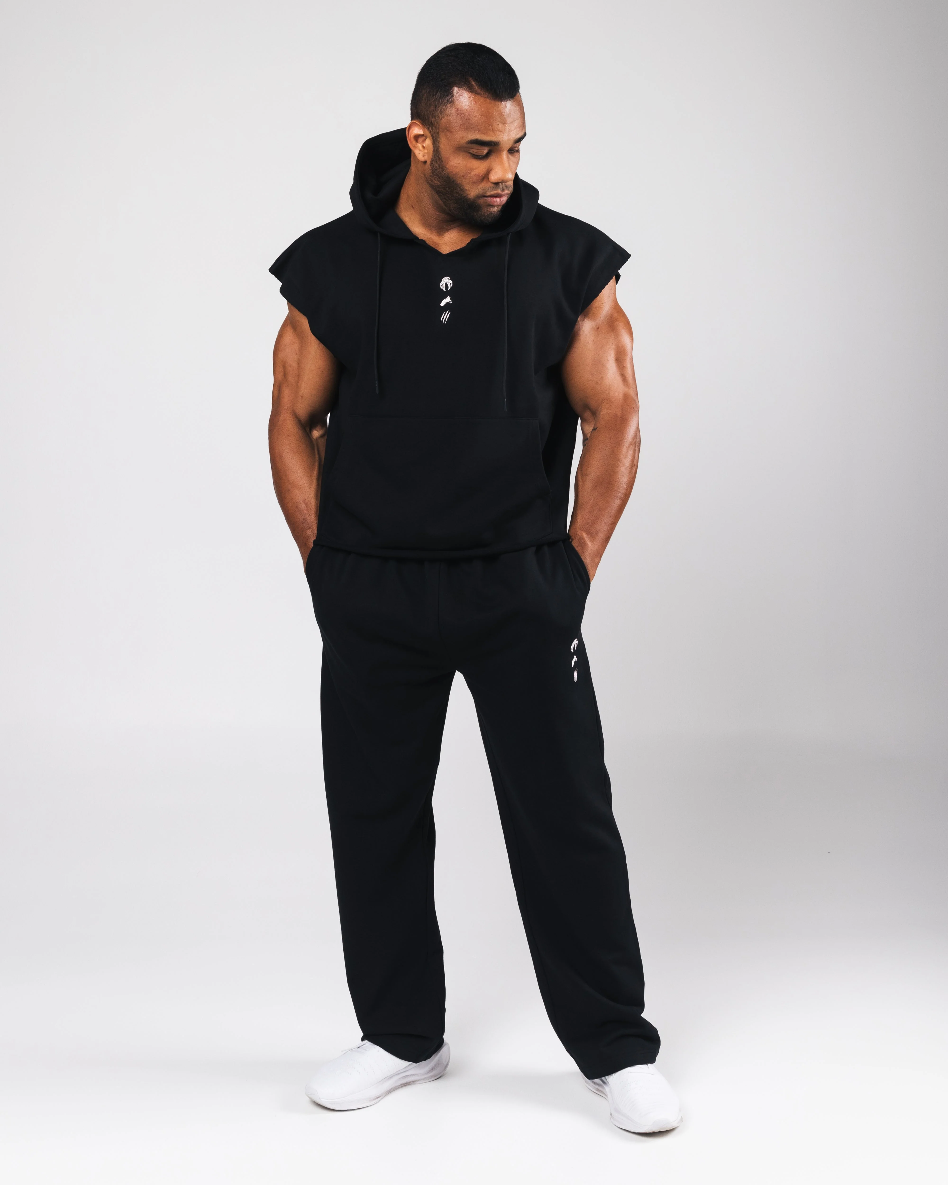 Three Pillar Capped Hoodie - Black - Image 2