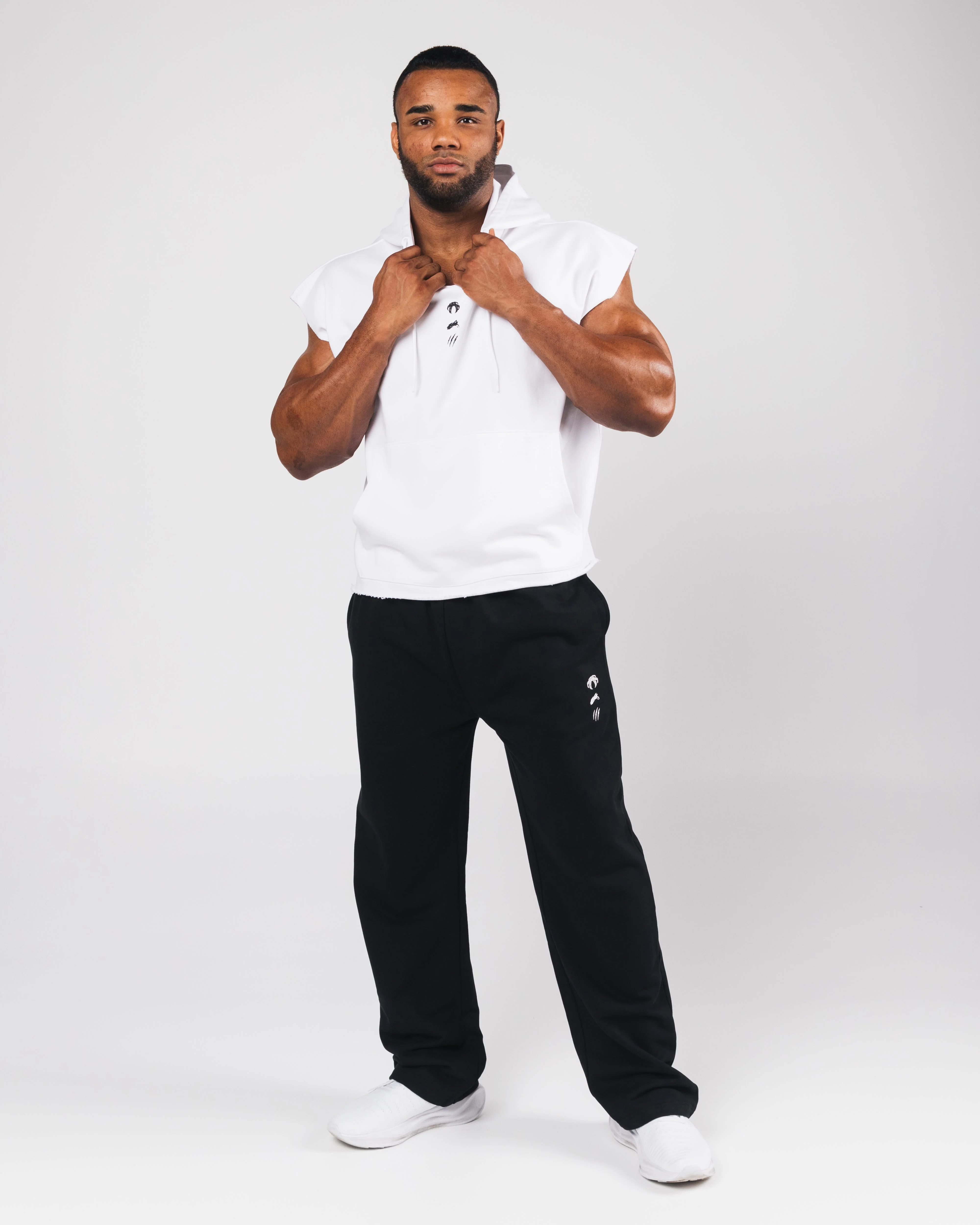 Three Pillar Capped Hoodie - White - Image 2