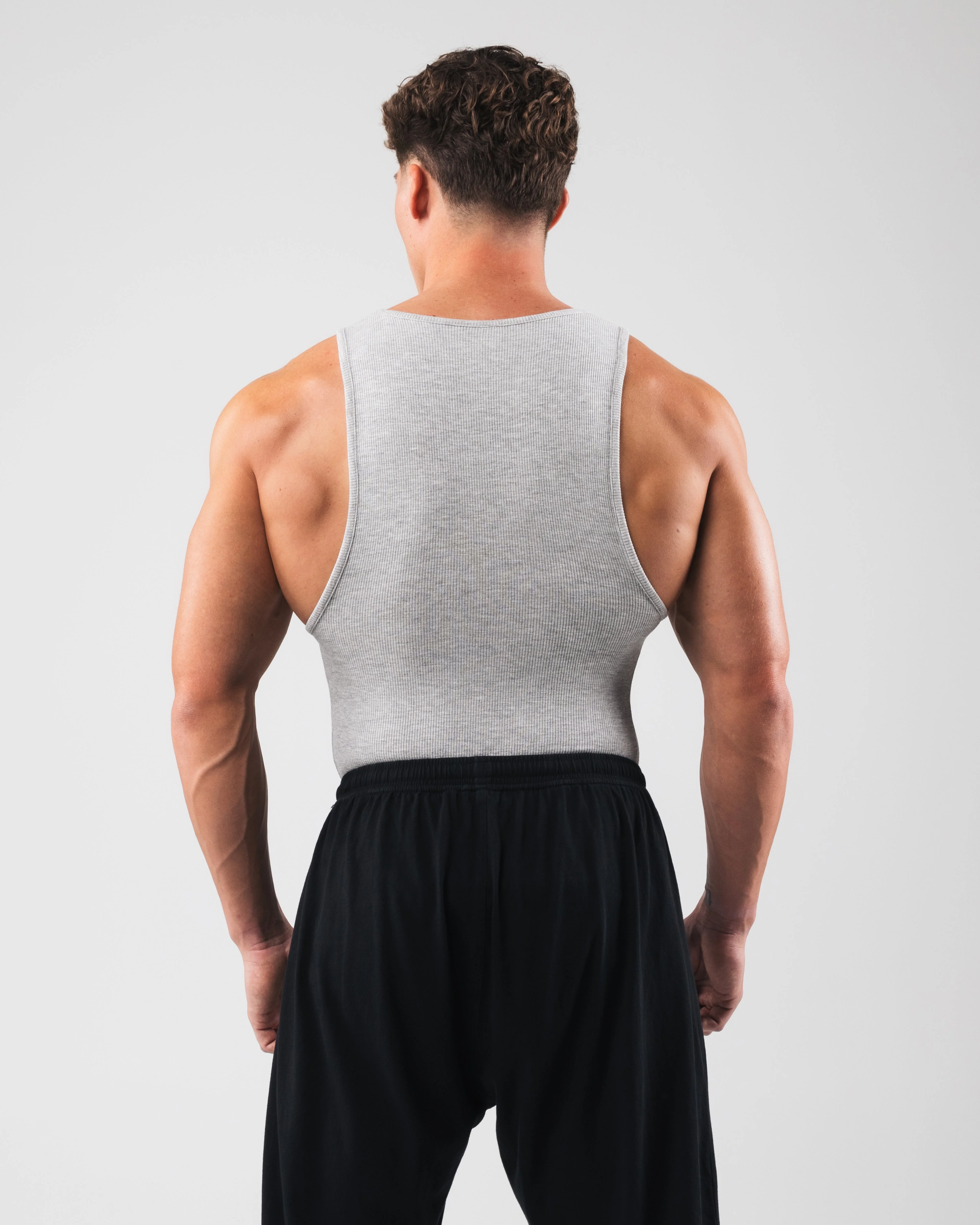 Zero Ribbed Tank 2pk - Heather Grey - Image 4
