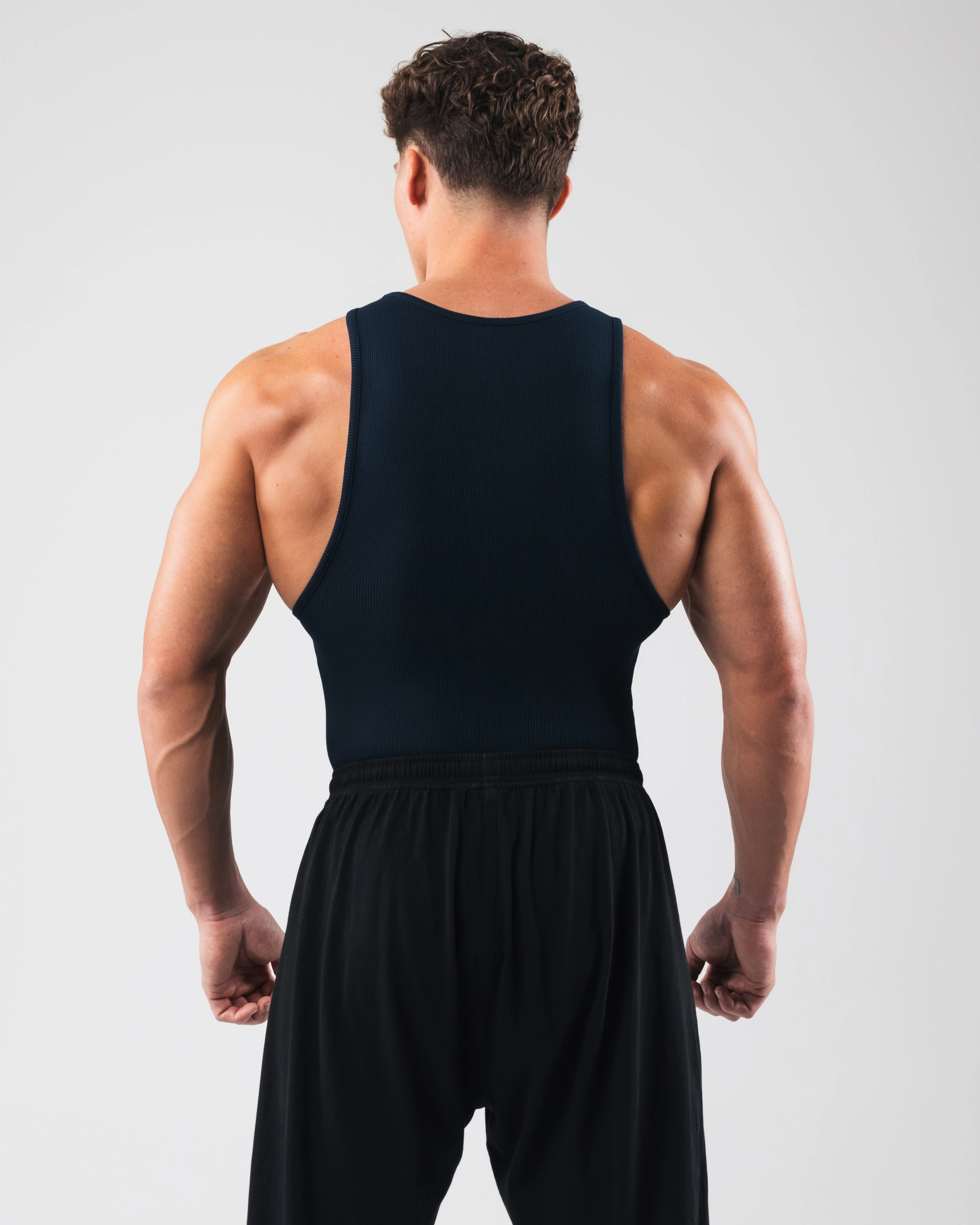 Zero Ribbed Tank 2pk - Navy - Image 4