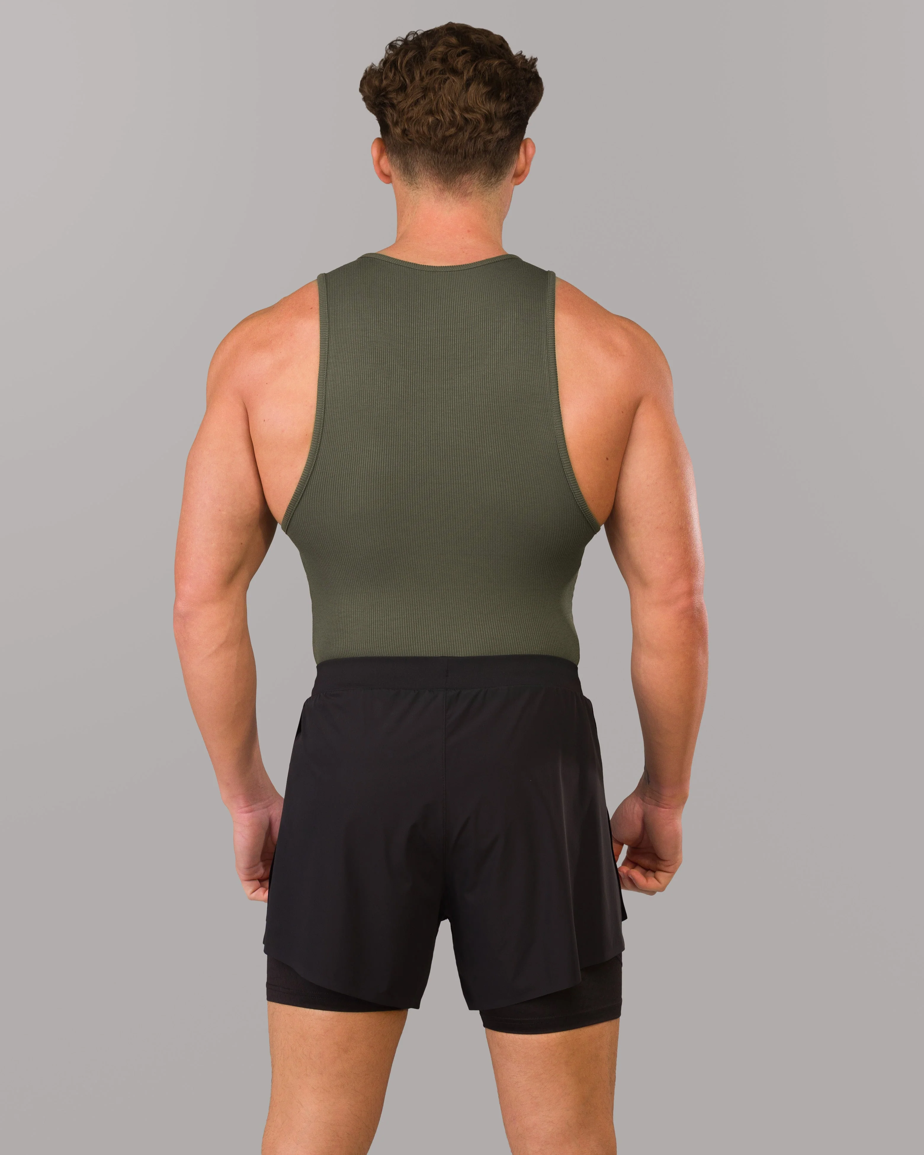 Zero Ribbed Tank 2pk - Signature Green / Signature Brown - Image 4