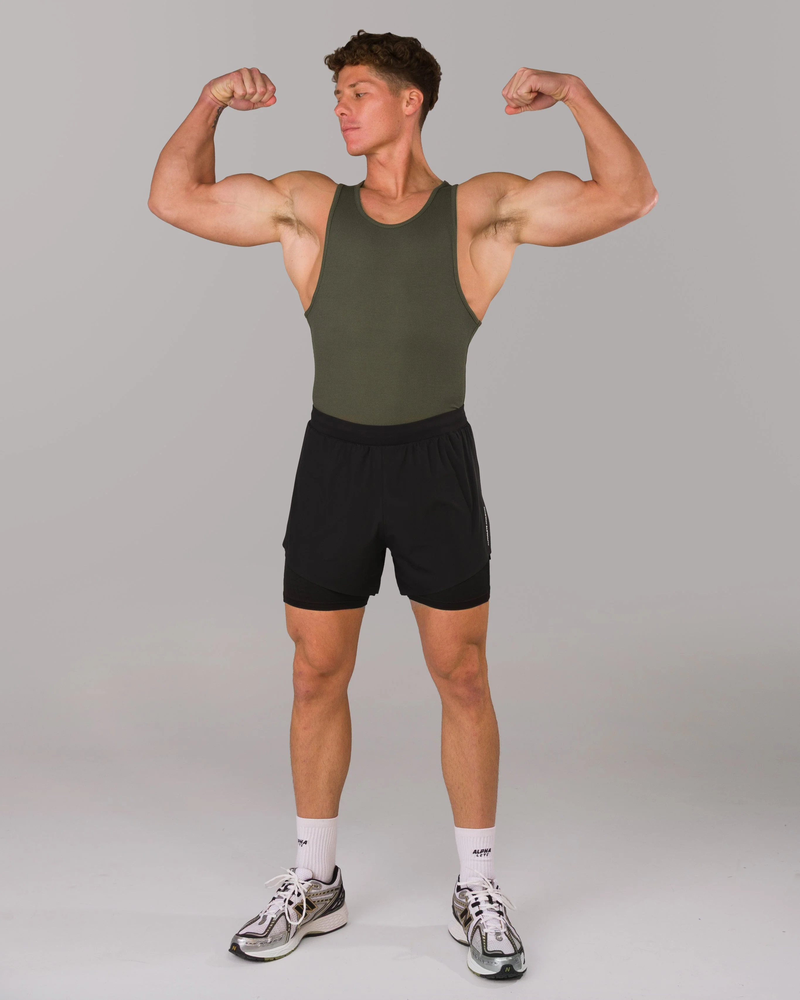 Zero Ribbed Tank 2pk - Signature Green / Signature Brown - Image 5
