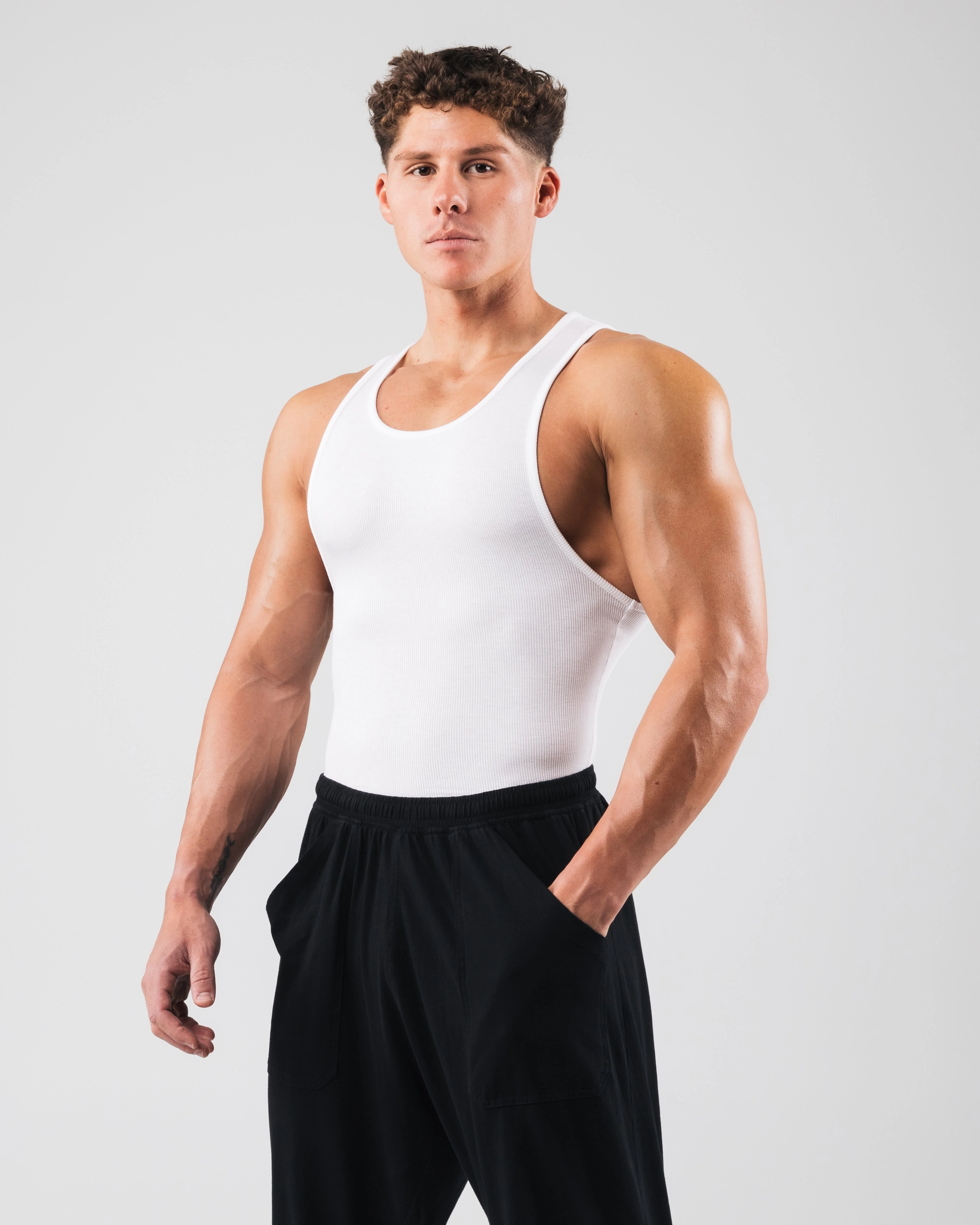 Zero Ribbed Tank 2pk - White - Image 3