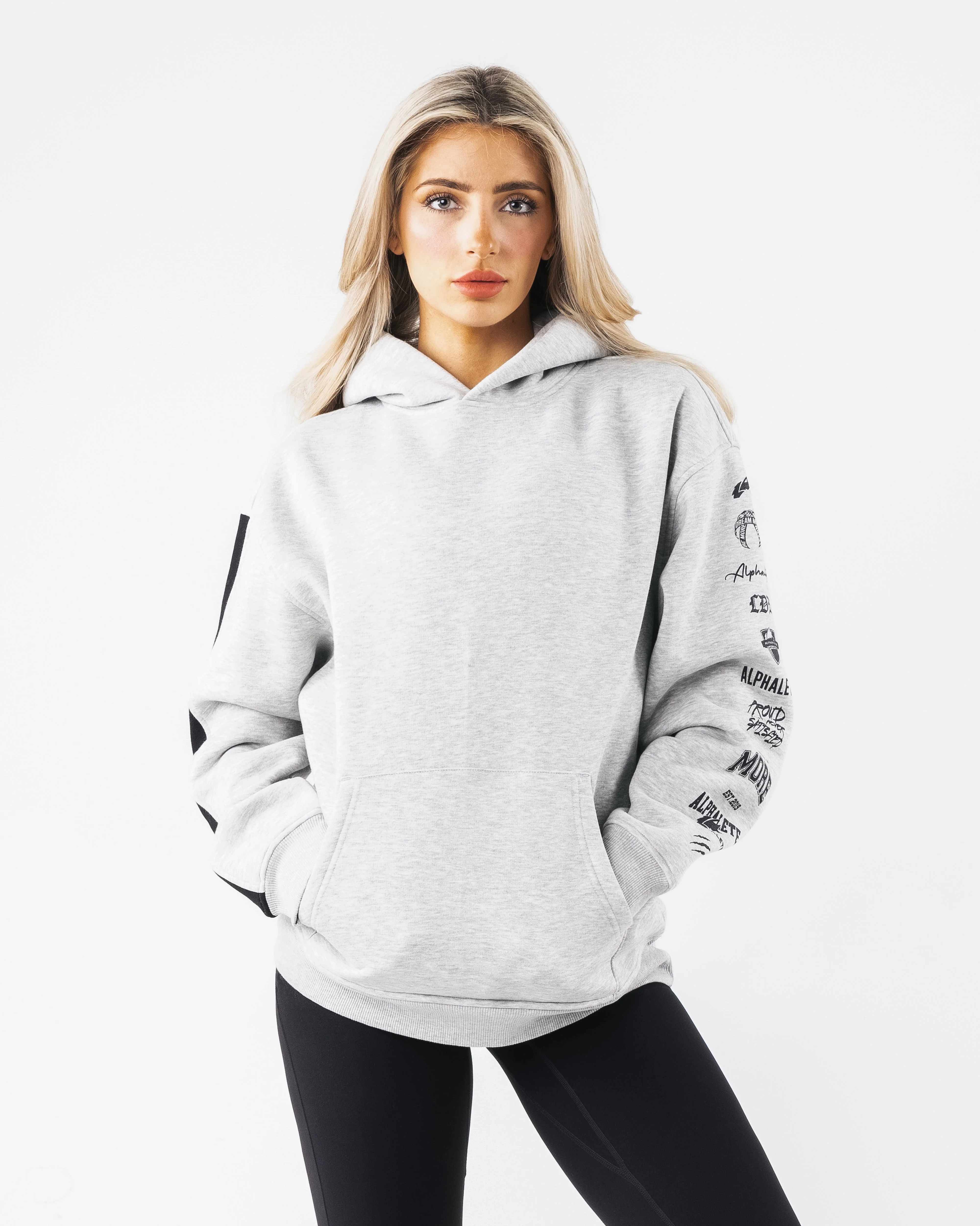 Core Stripe Hoodie - Heather Grey - Image 3