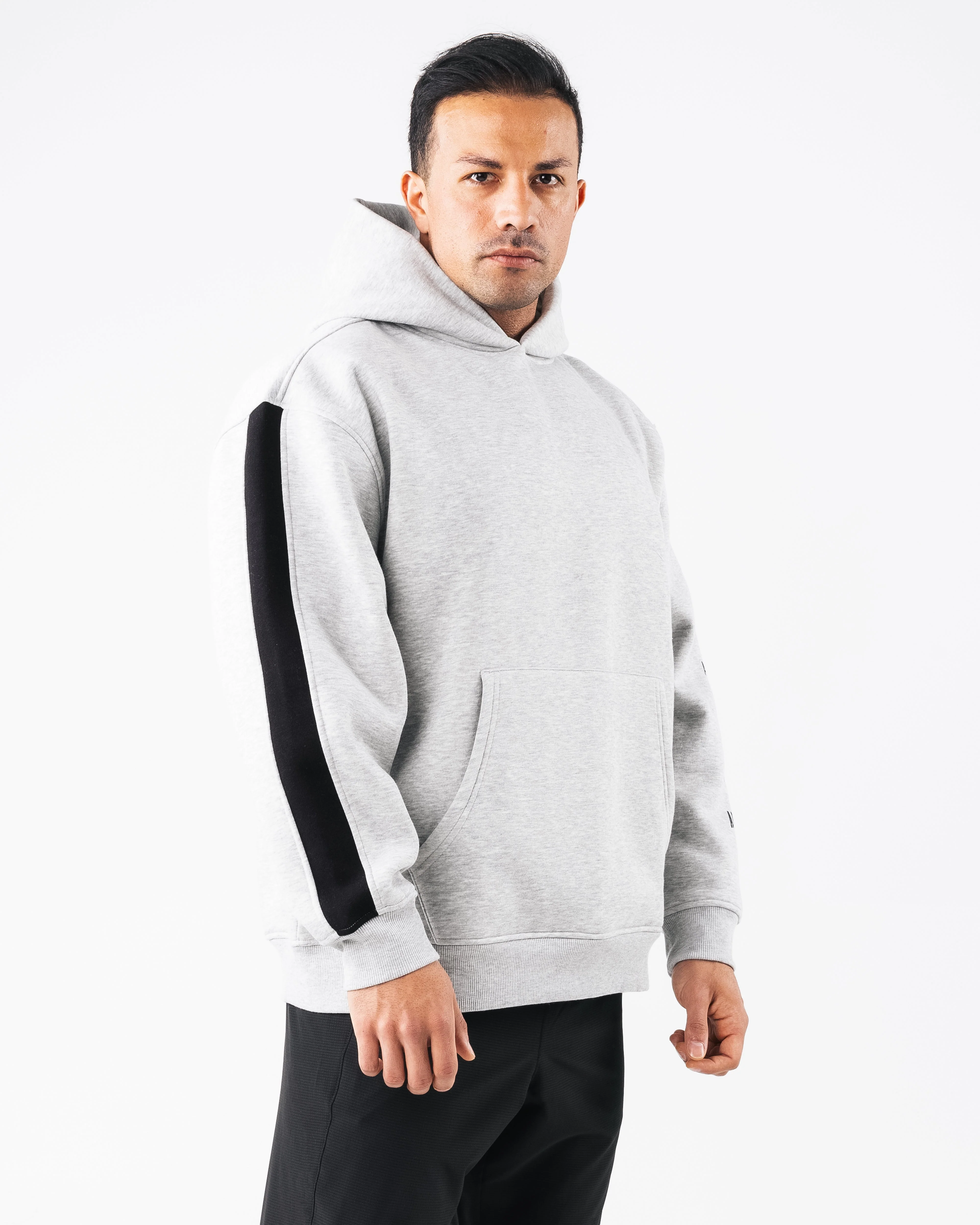 Core Stripe Hoodie - Heather Grey - Image 4