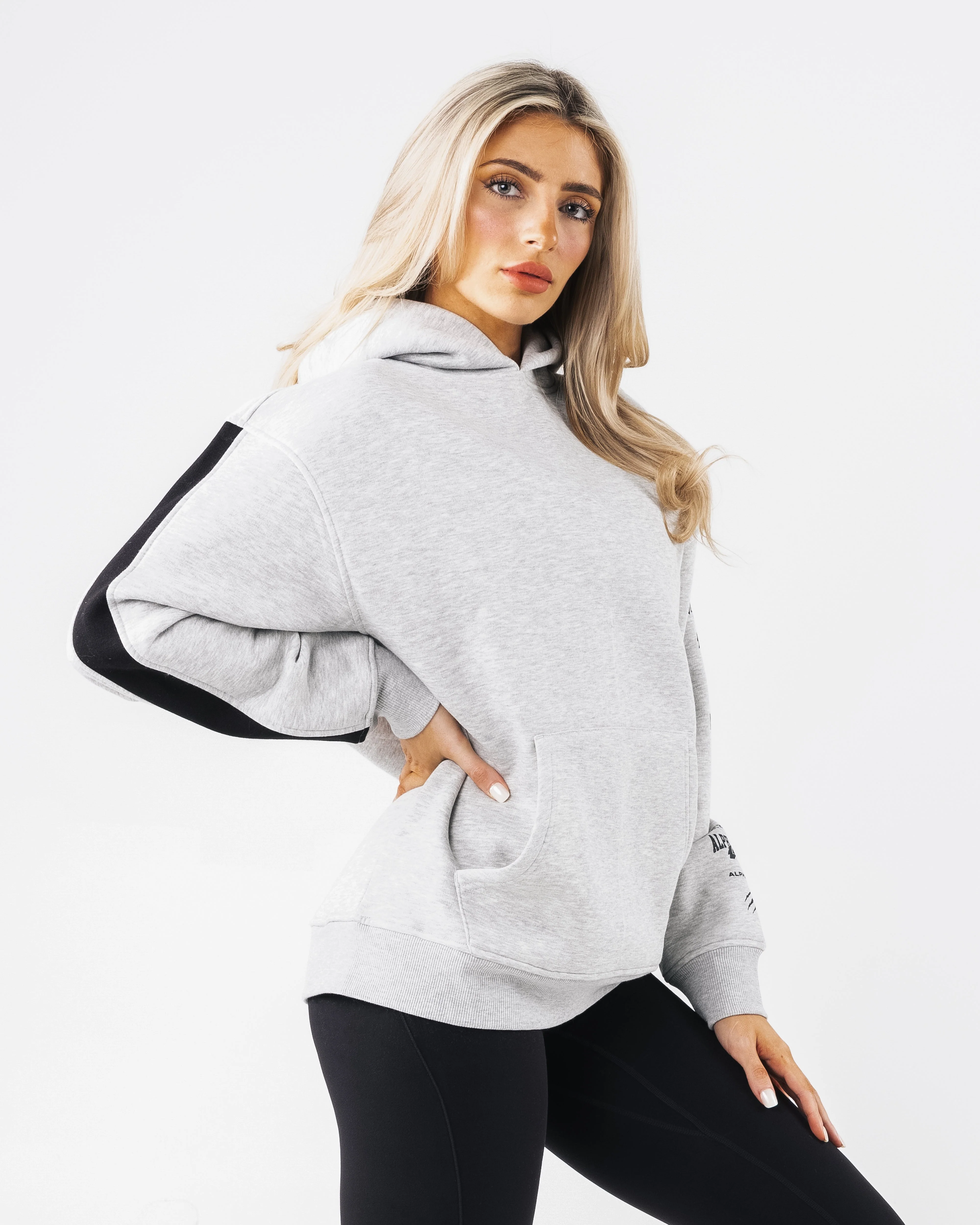 Core Stripe Hoodie - Heather Grey - Image 5