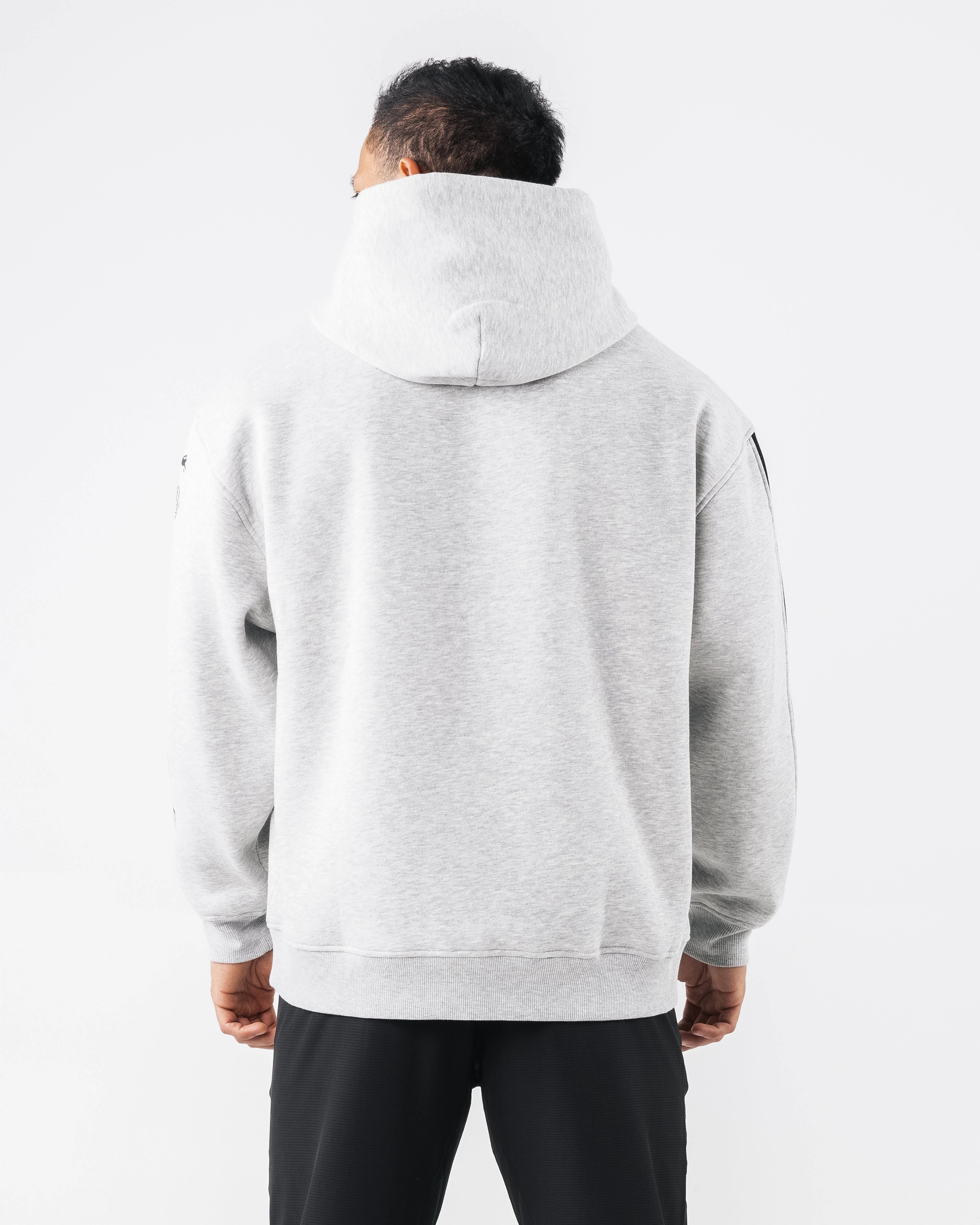 Core Stripe Hoodie - Heather Grey - Image 8