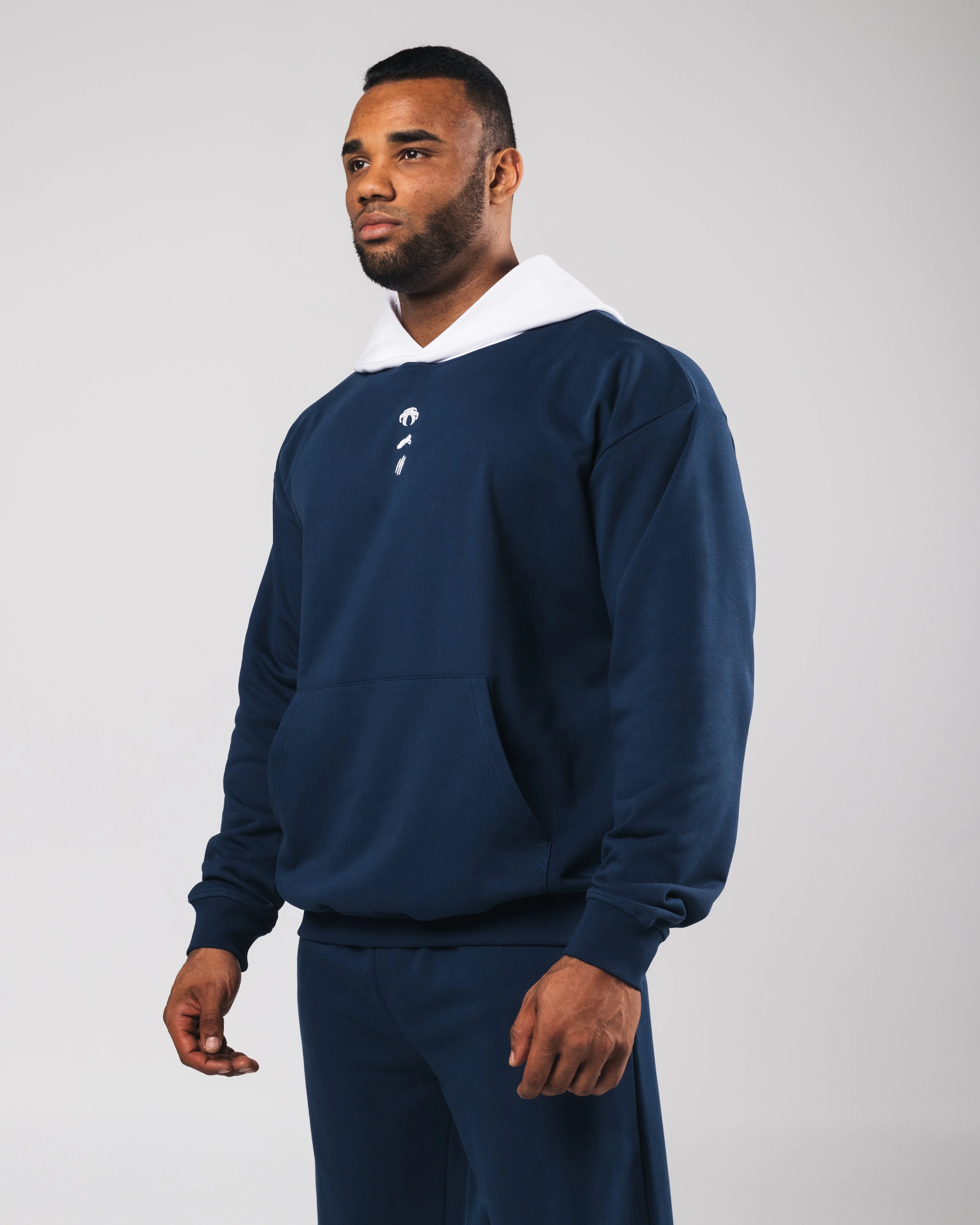 Three Pillar Heavyweight Hoodie - Denim - Image 3