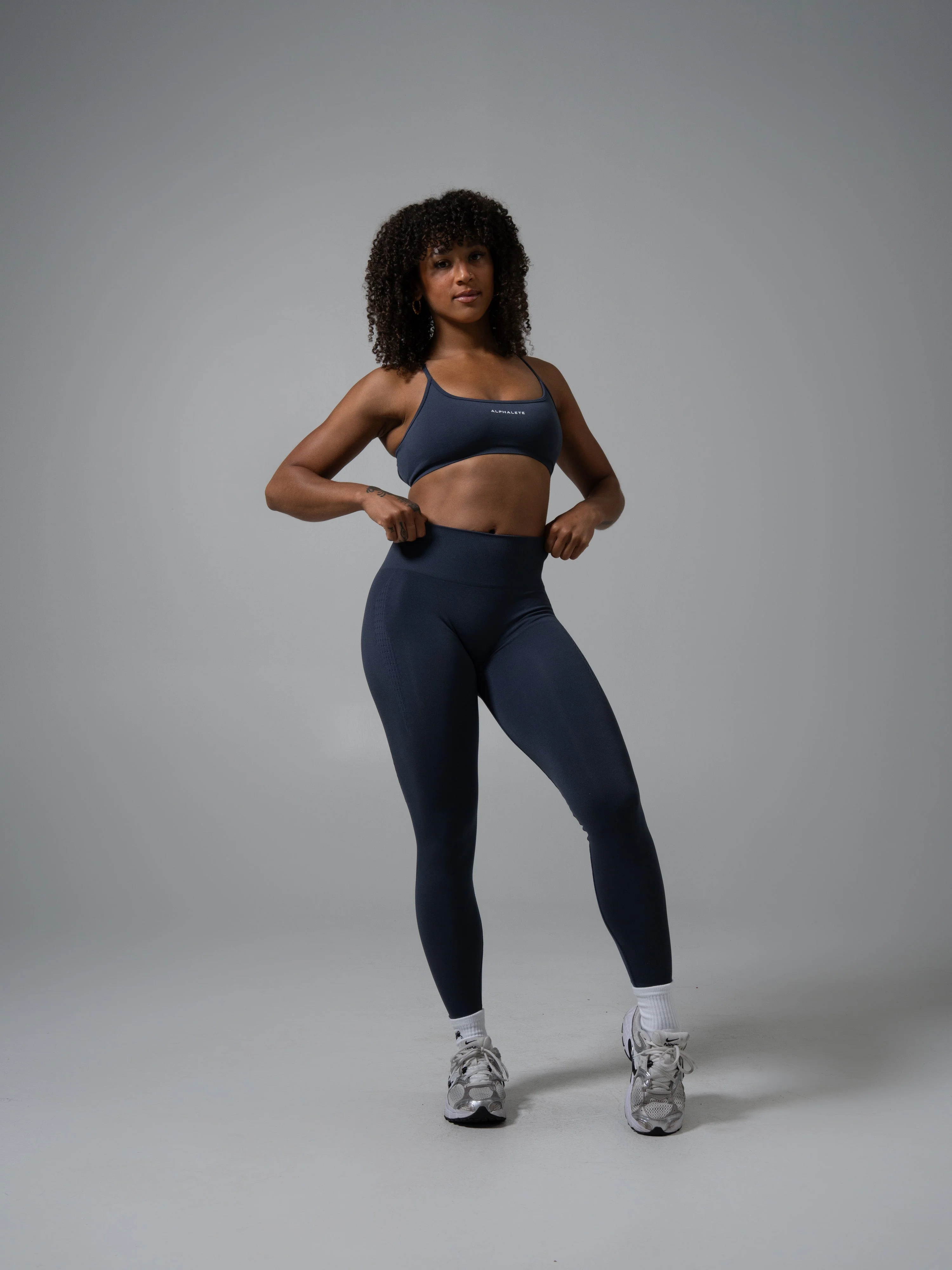 Contour Mid Rise Legging - Dusty Navy - Image 4