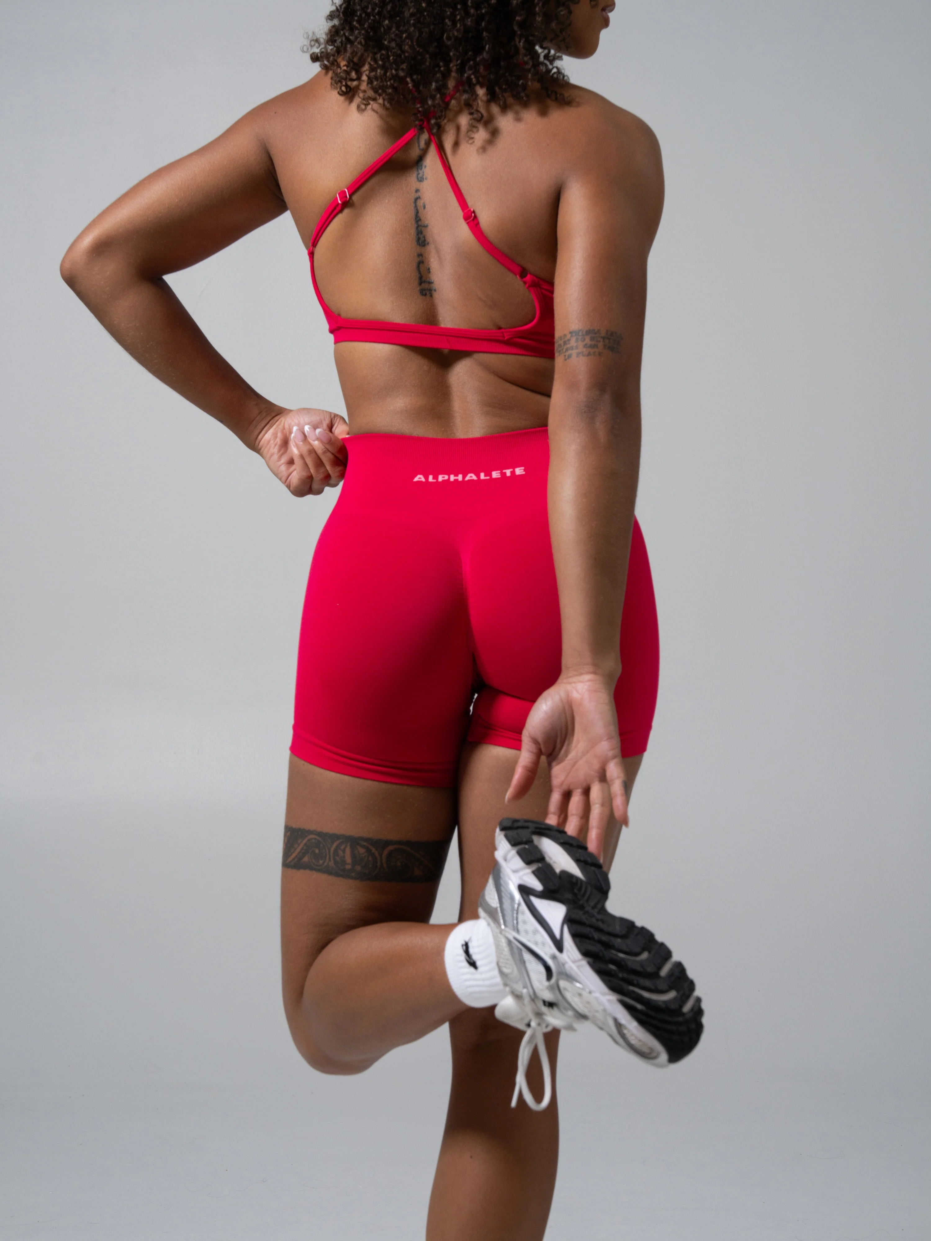 Contour Mid Rise Short - Wild Strawberry - Image 4