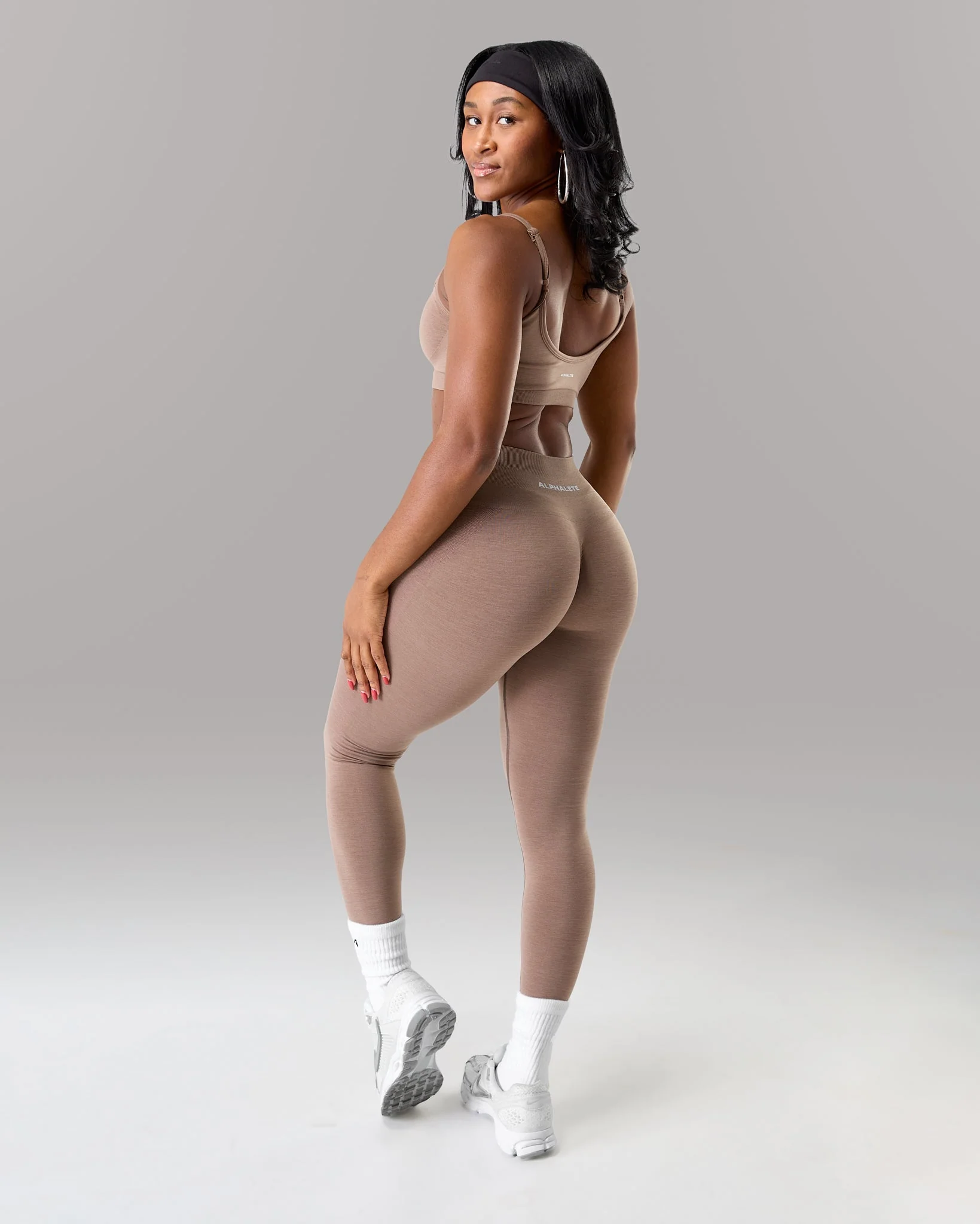 Amplify Mid Rise Legging - Mocha - Image 4
