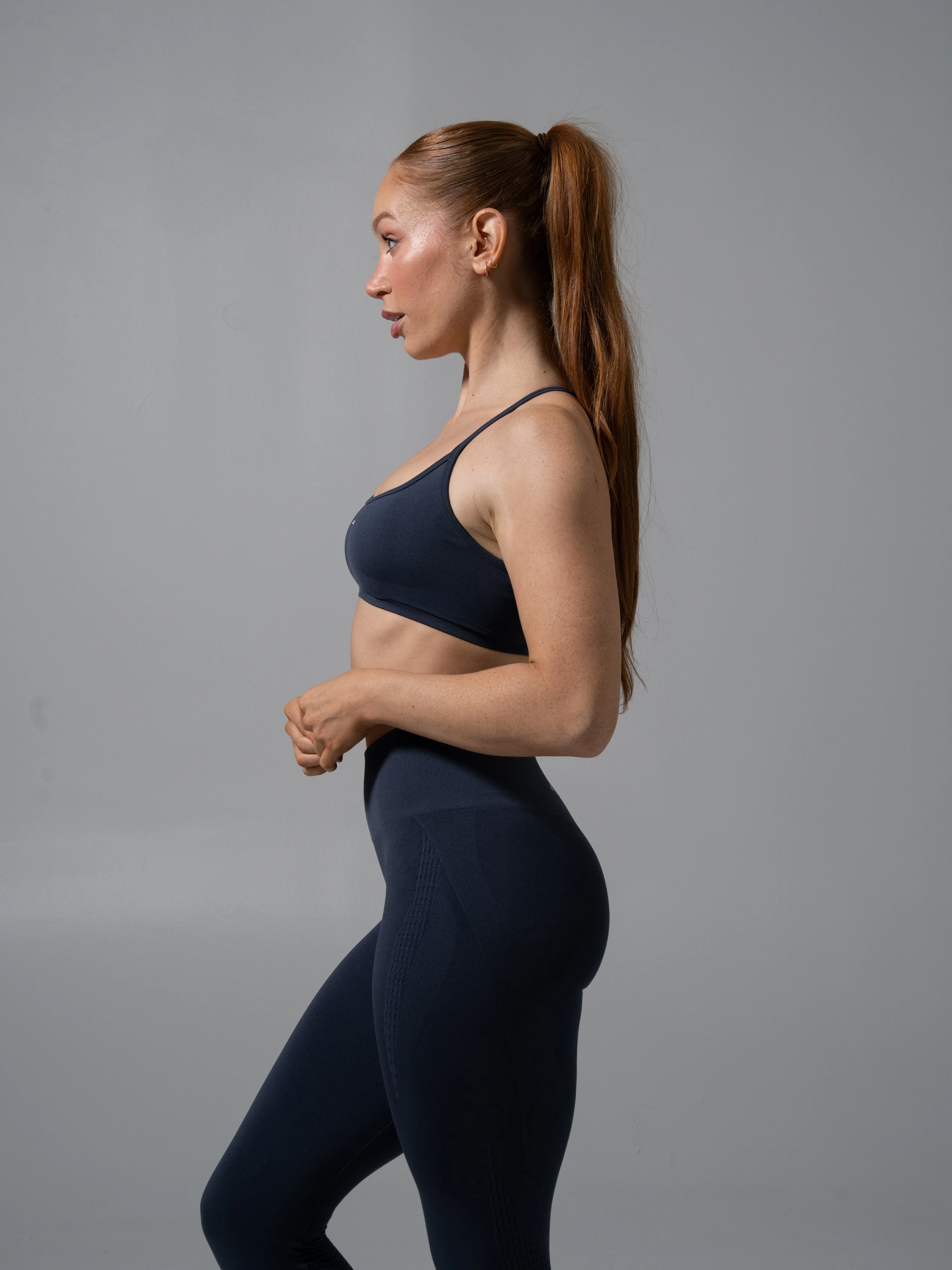 Amplify Open Back Bra - Dusty Navy - Image 2