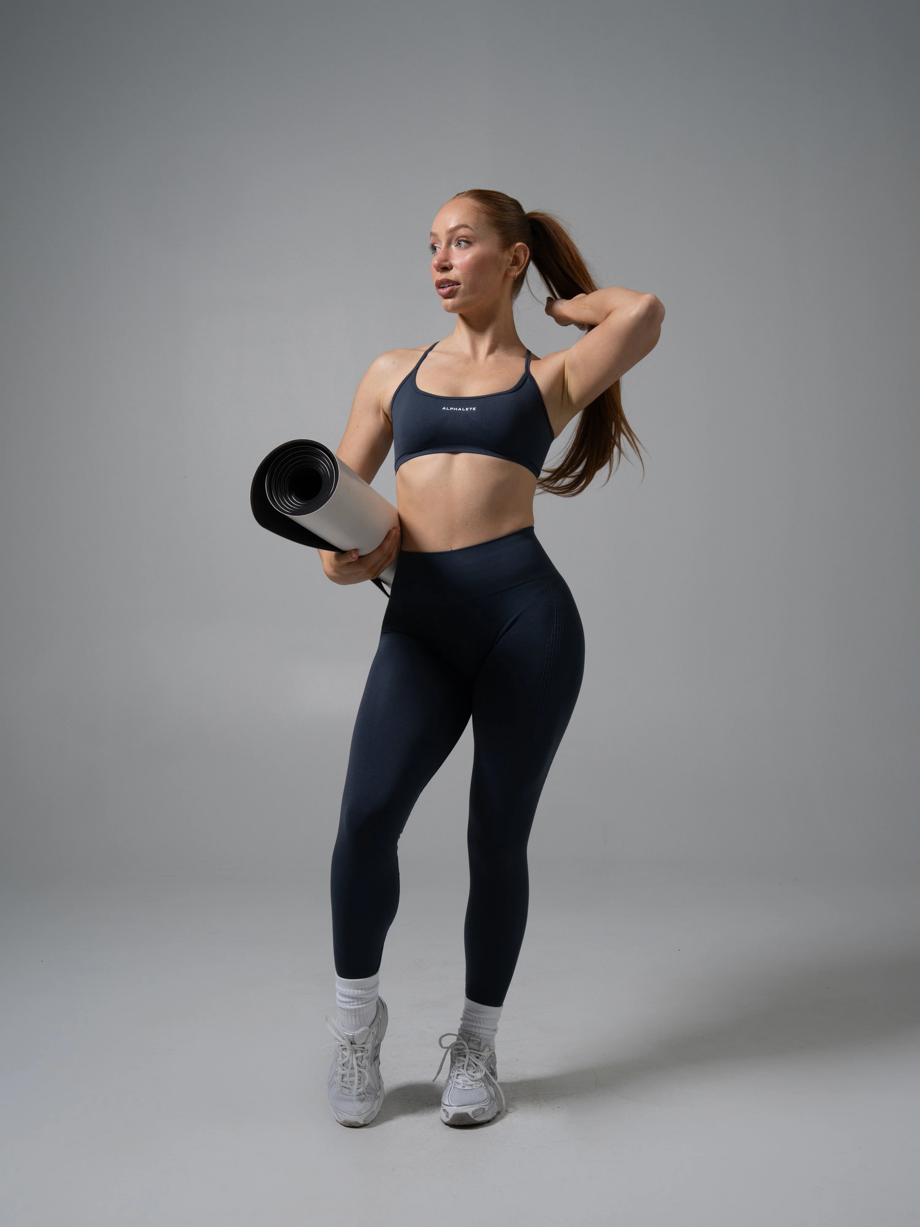 Amplify Open Back Bra - Dusty Navy - Image 5