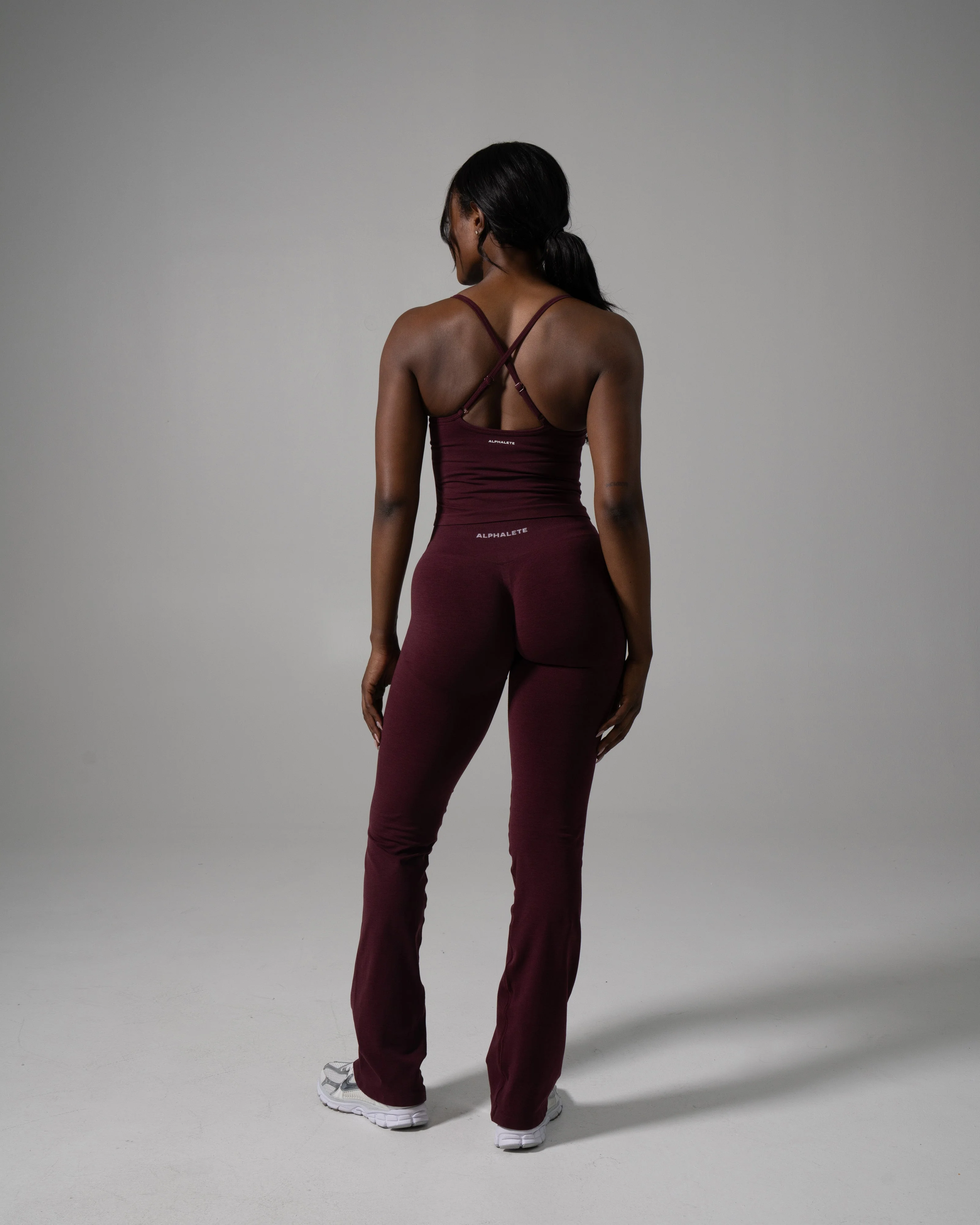 Pump Mid Rise Flared Pant Long - Merlot - Image 4