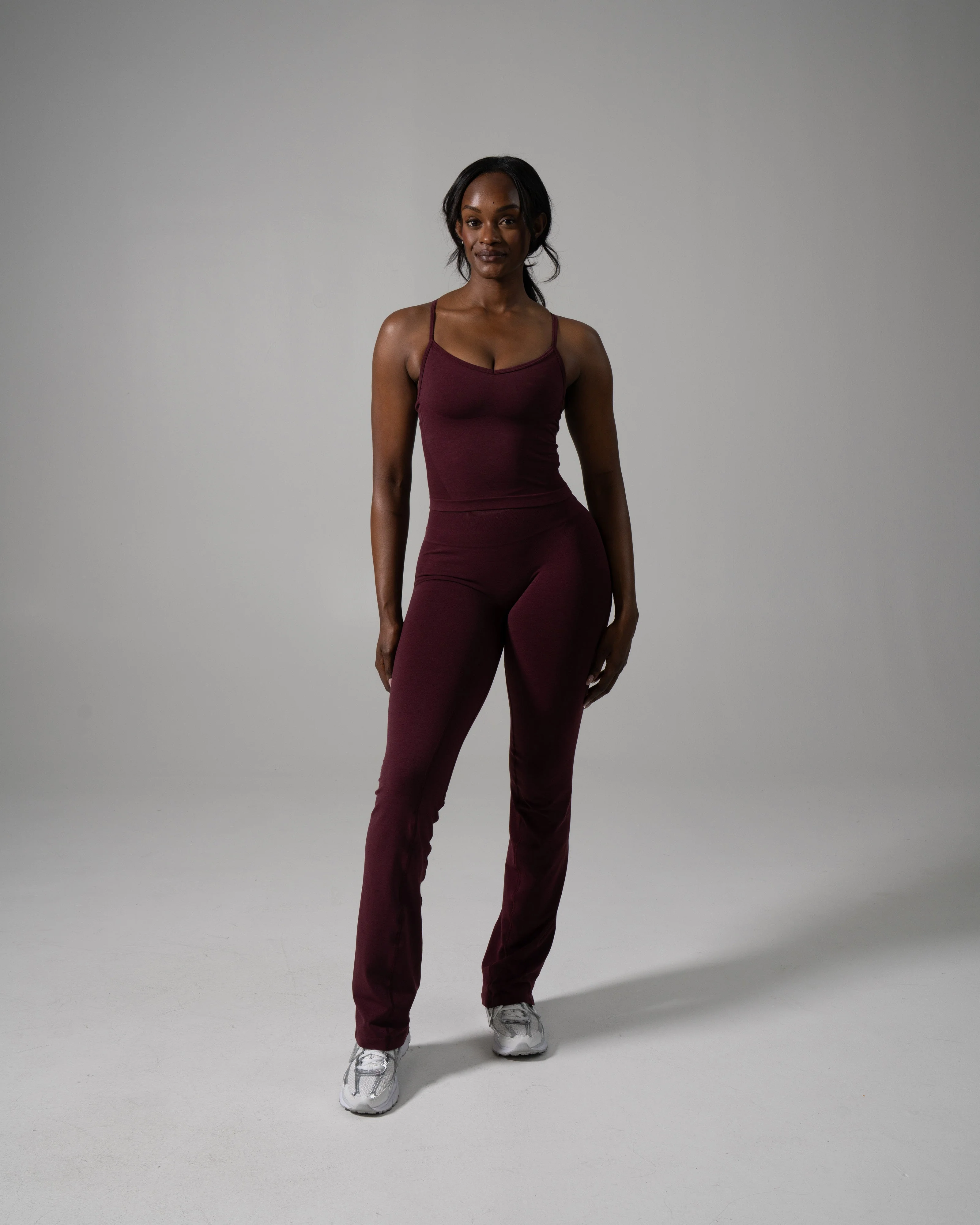 Pump Mid Rise Flared Pant Long - Merlot - Image 5