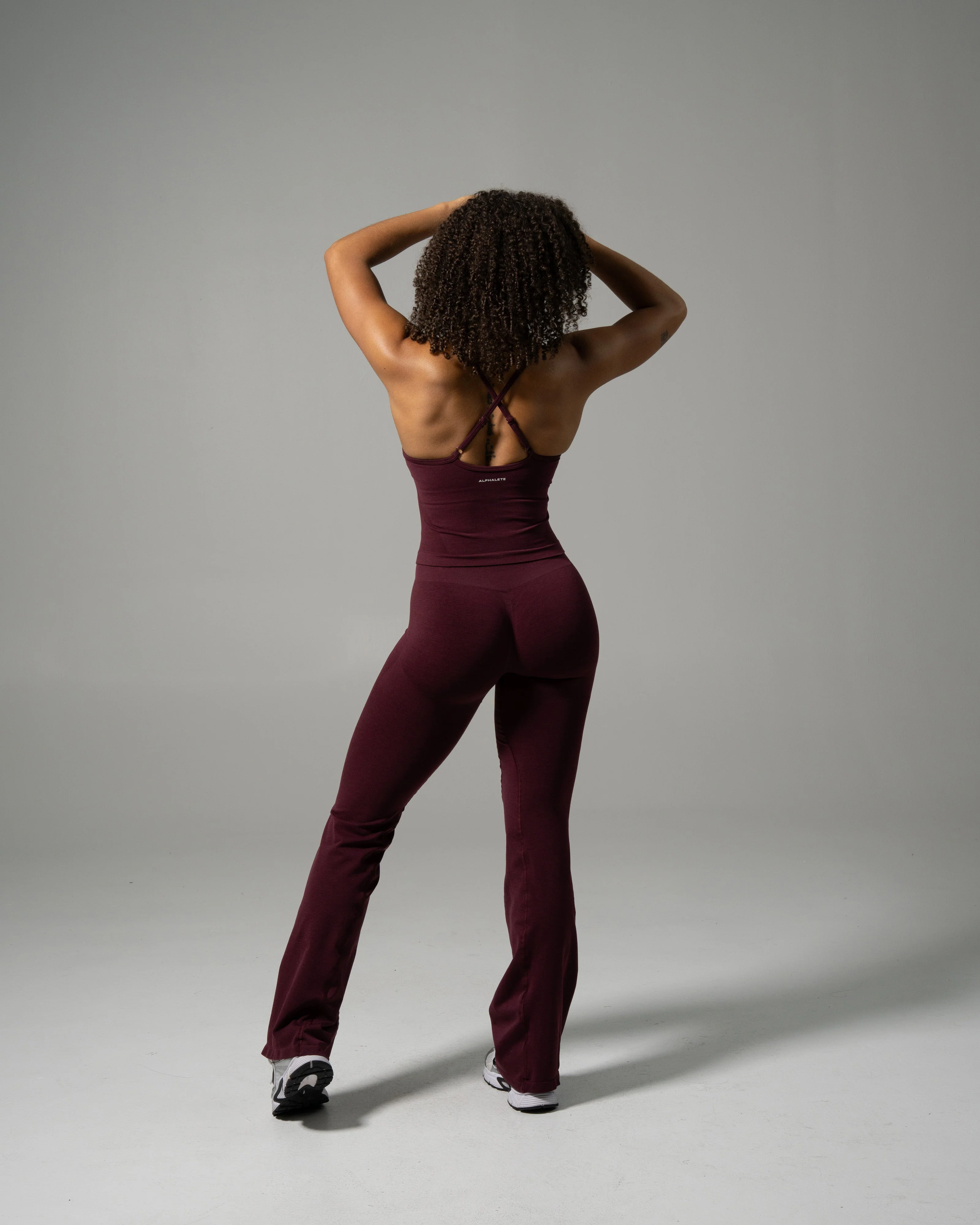 Pump Mid Rise Flared Pant - Merlot - Image 4