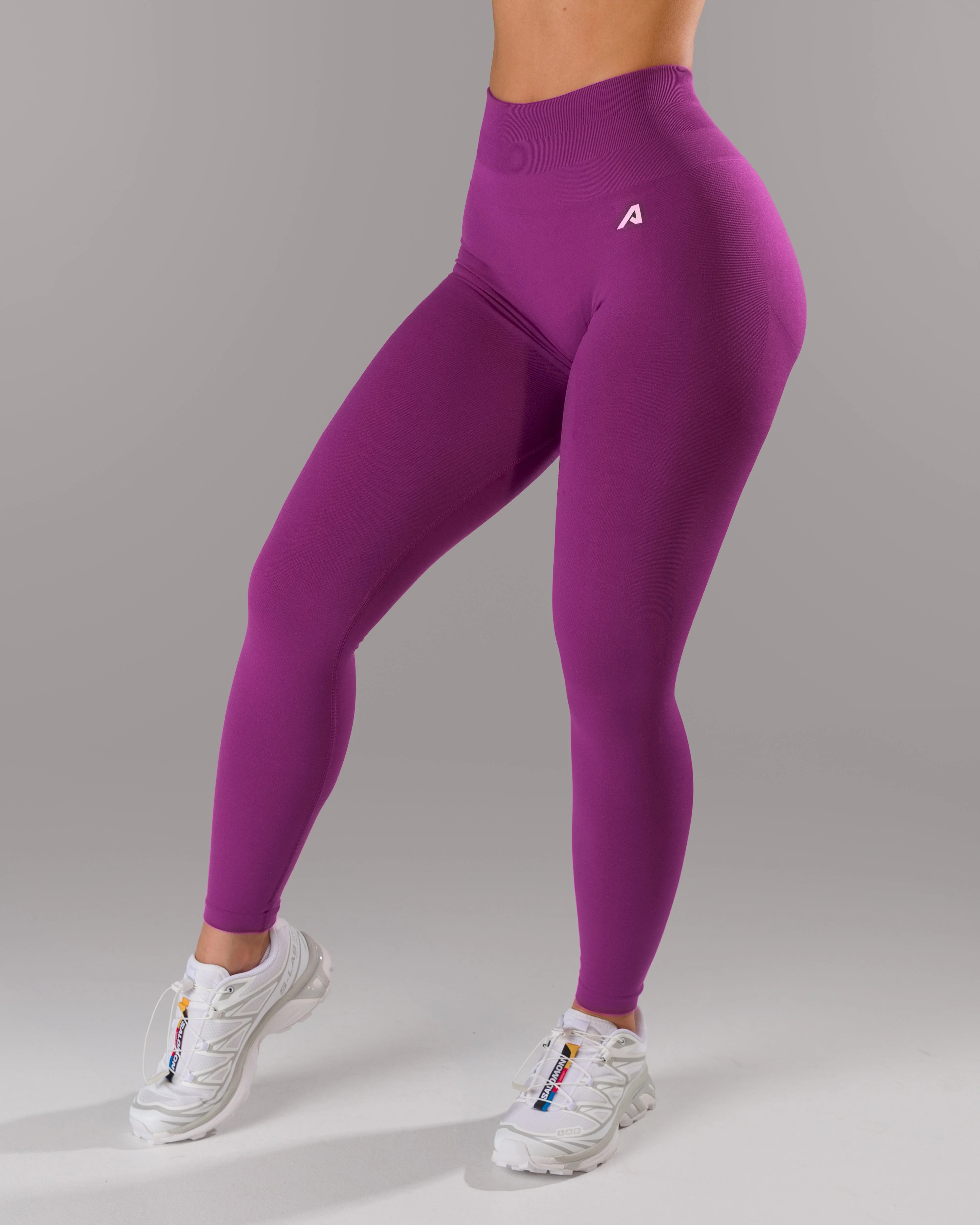 Pump Mid Rise Legging - Acai Berry w/ Logo - Image 2