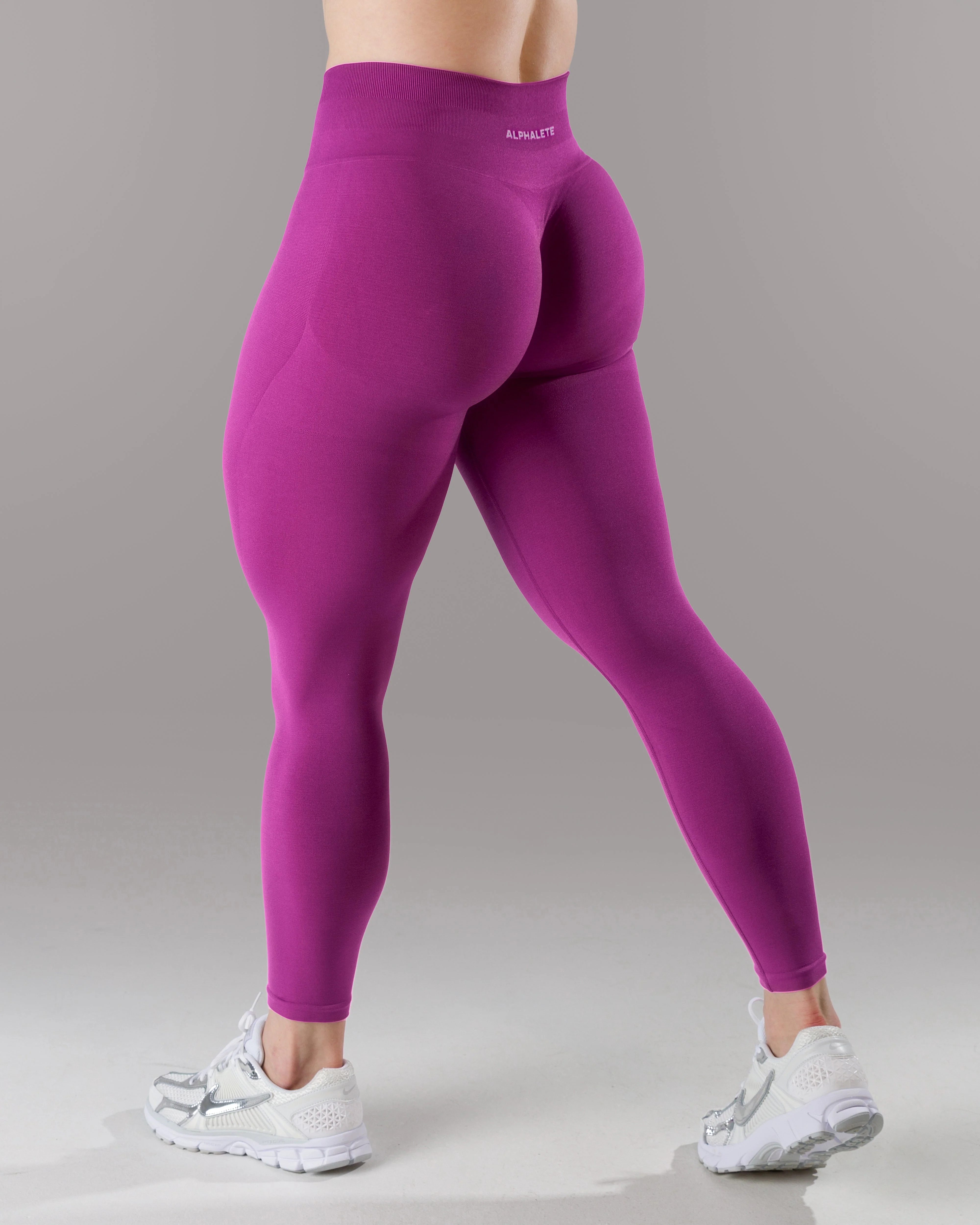 Pump Mid Rise Legging - Acai Berry w/ Logo - Image 6