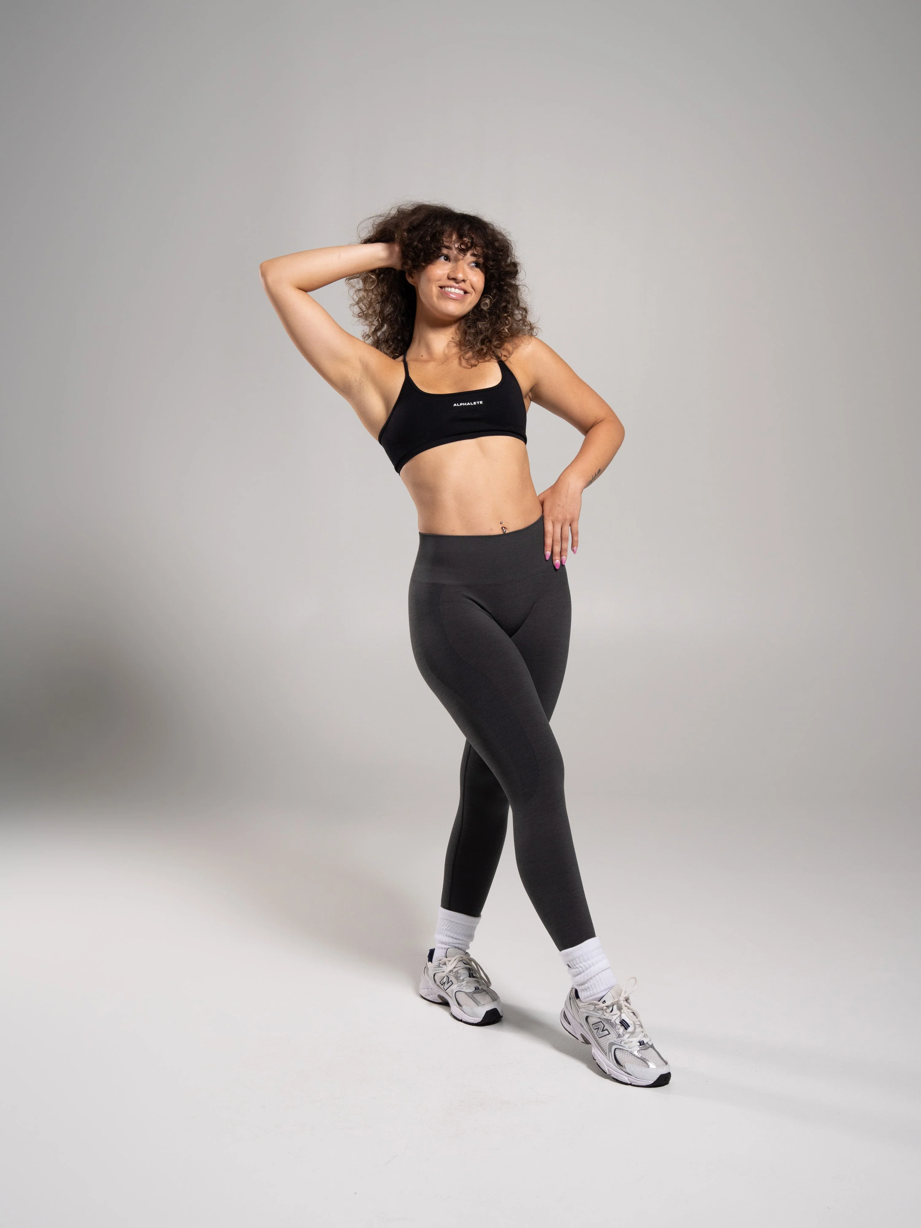 Pump Mid Rise Legging - Dark Heather Grey - Image 4