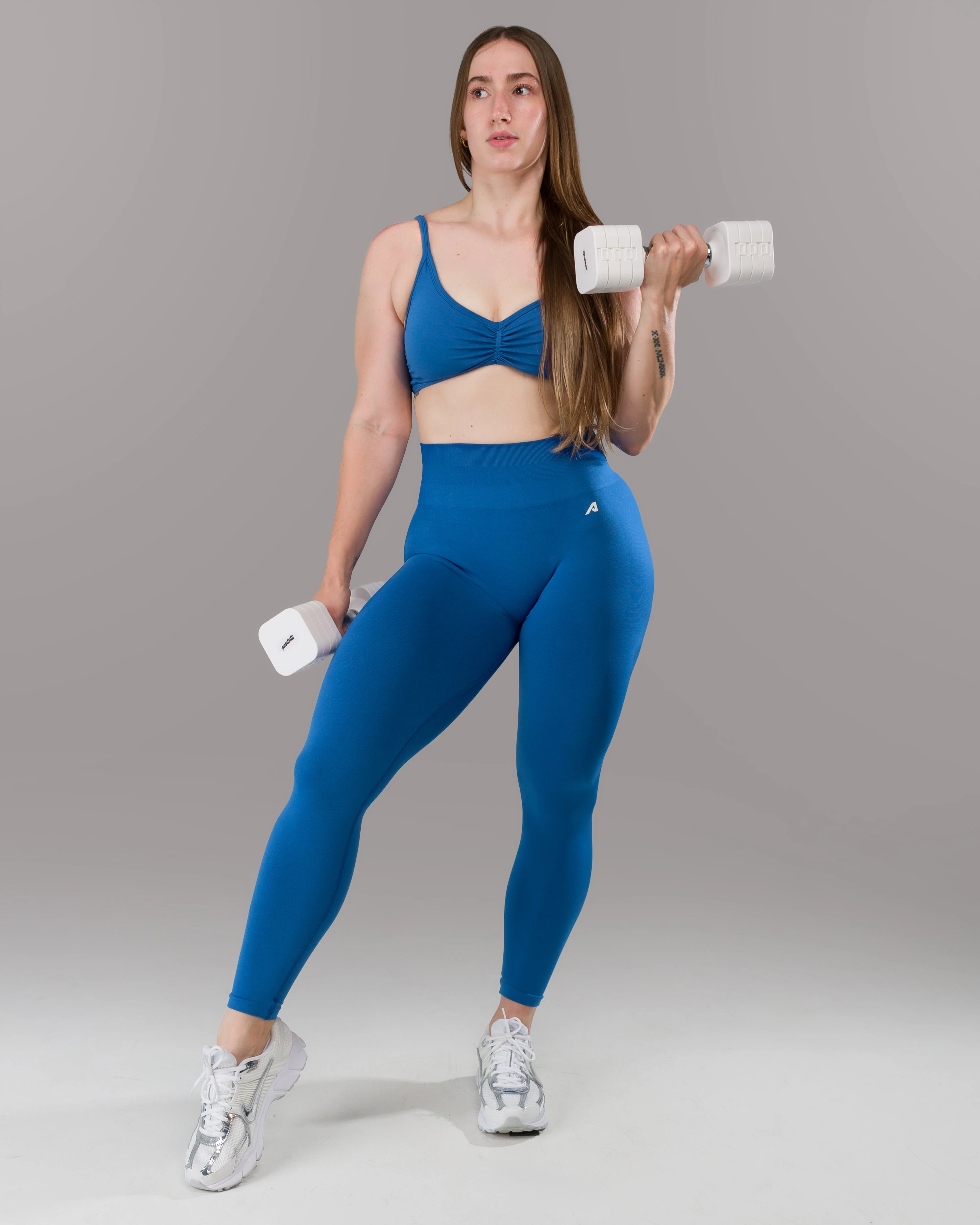 Pump Mid Rise Legging - Palace Blue w/ Logo - Image 10
