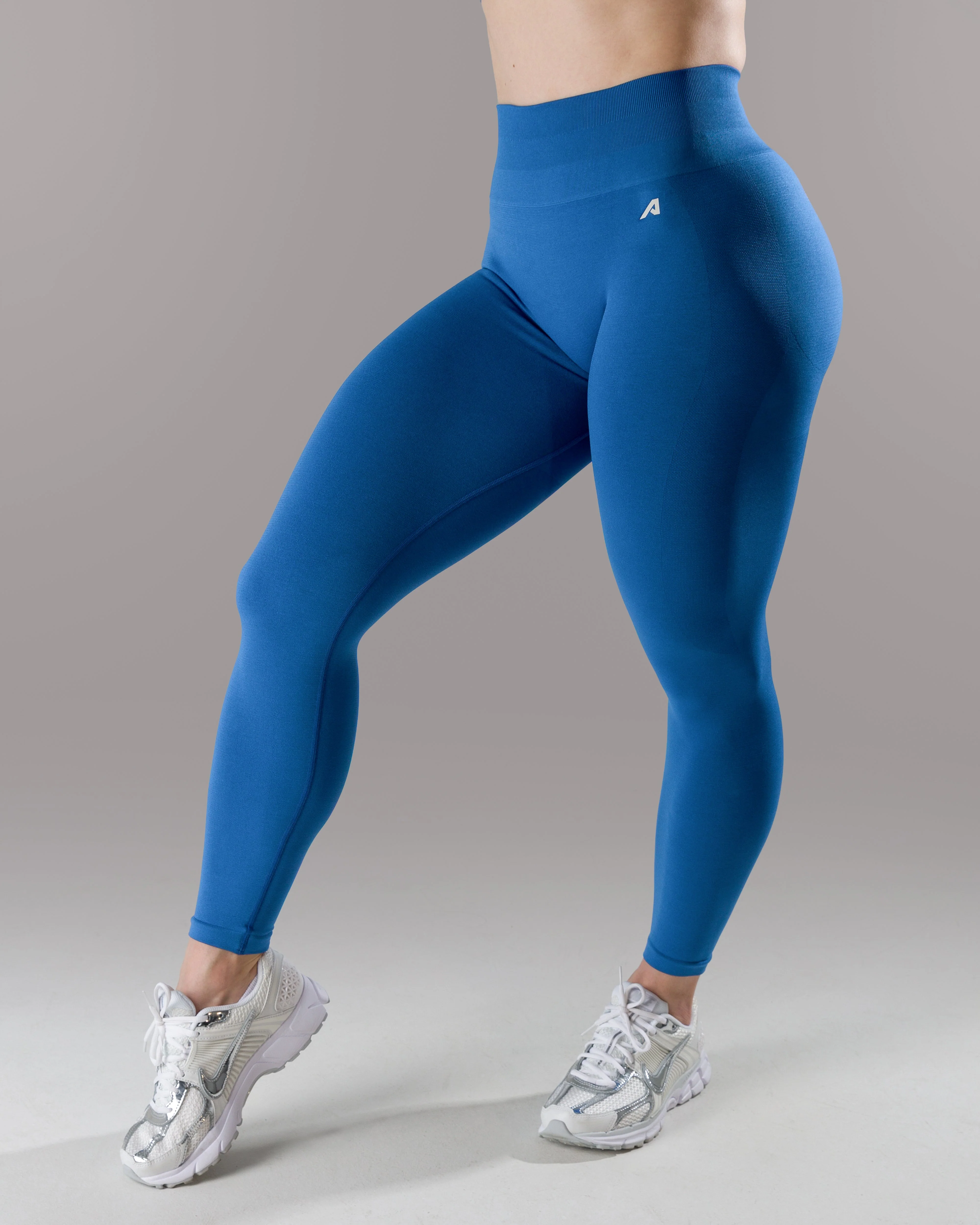 Pump Mid Rise Legging - Palace Blue w/ Logo - Image 7