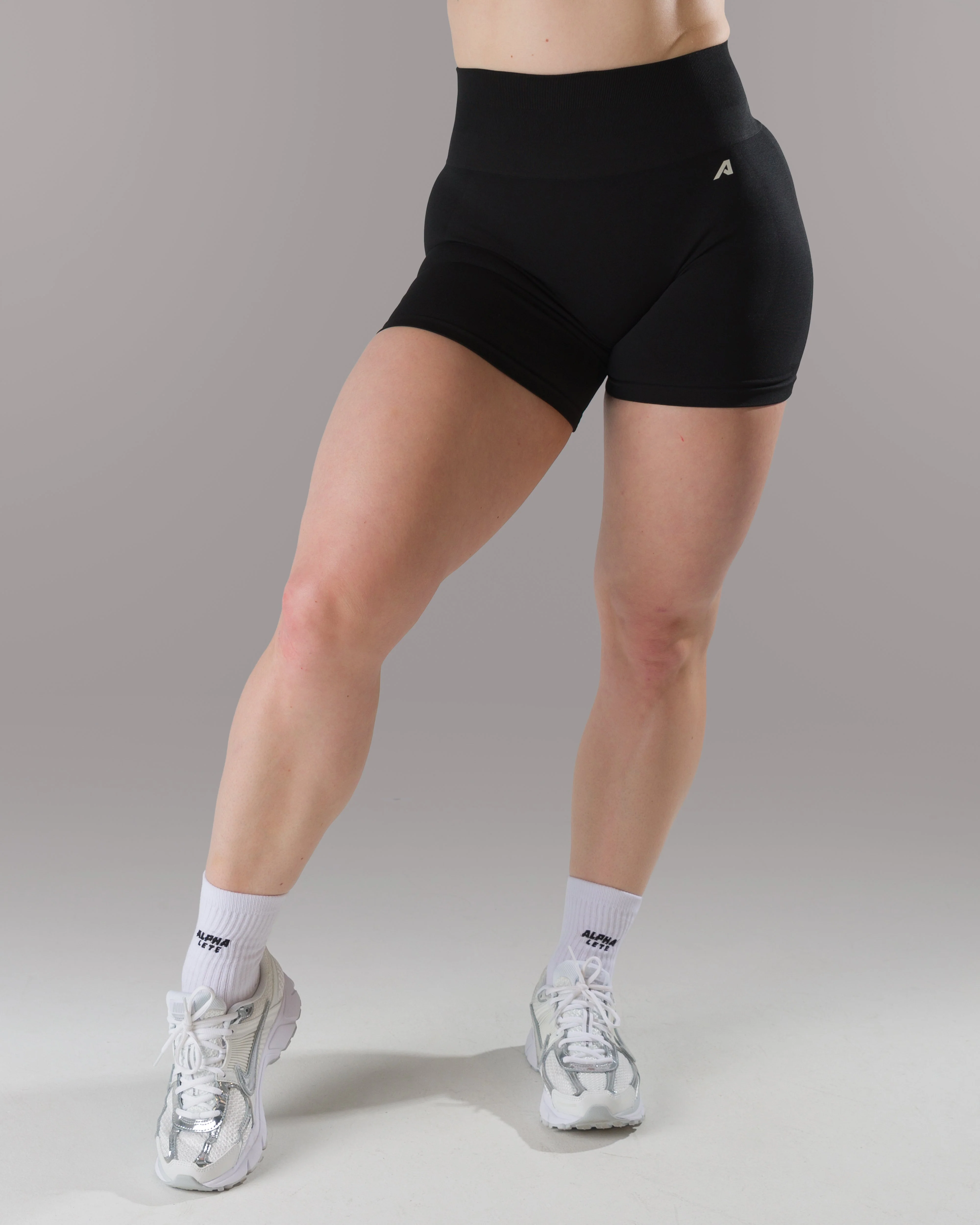 Pump Mid Rise Short - Black w/ Logo - Image 11