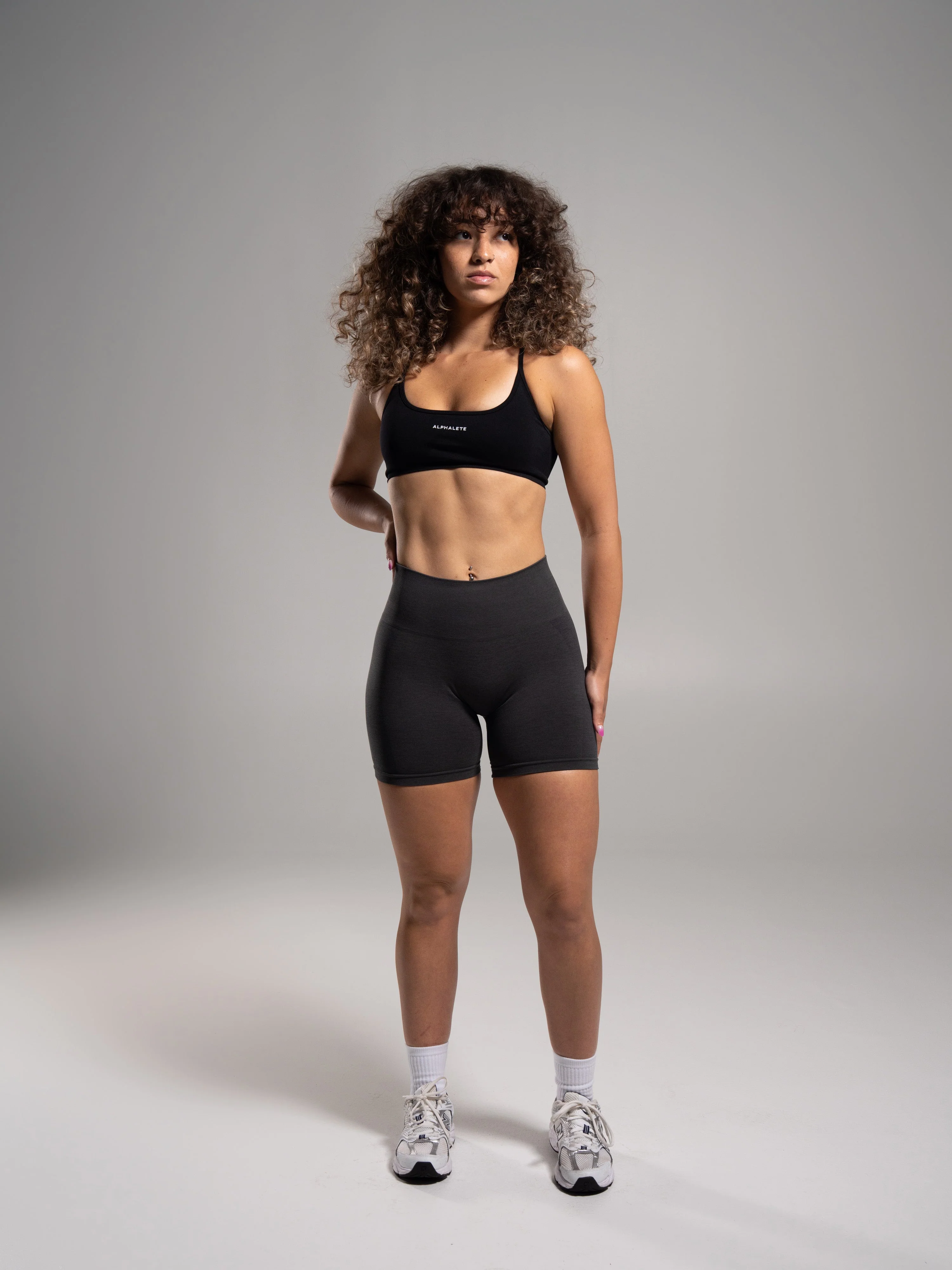 Pump Mid Rise Short - Dark Heather Grey - Image 5