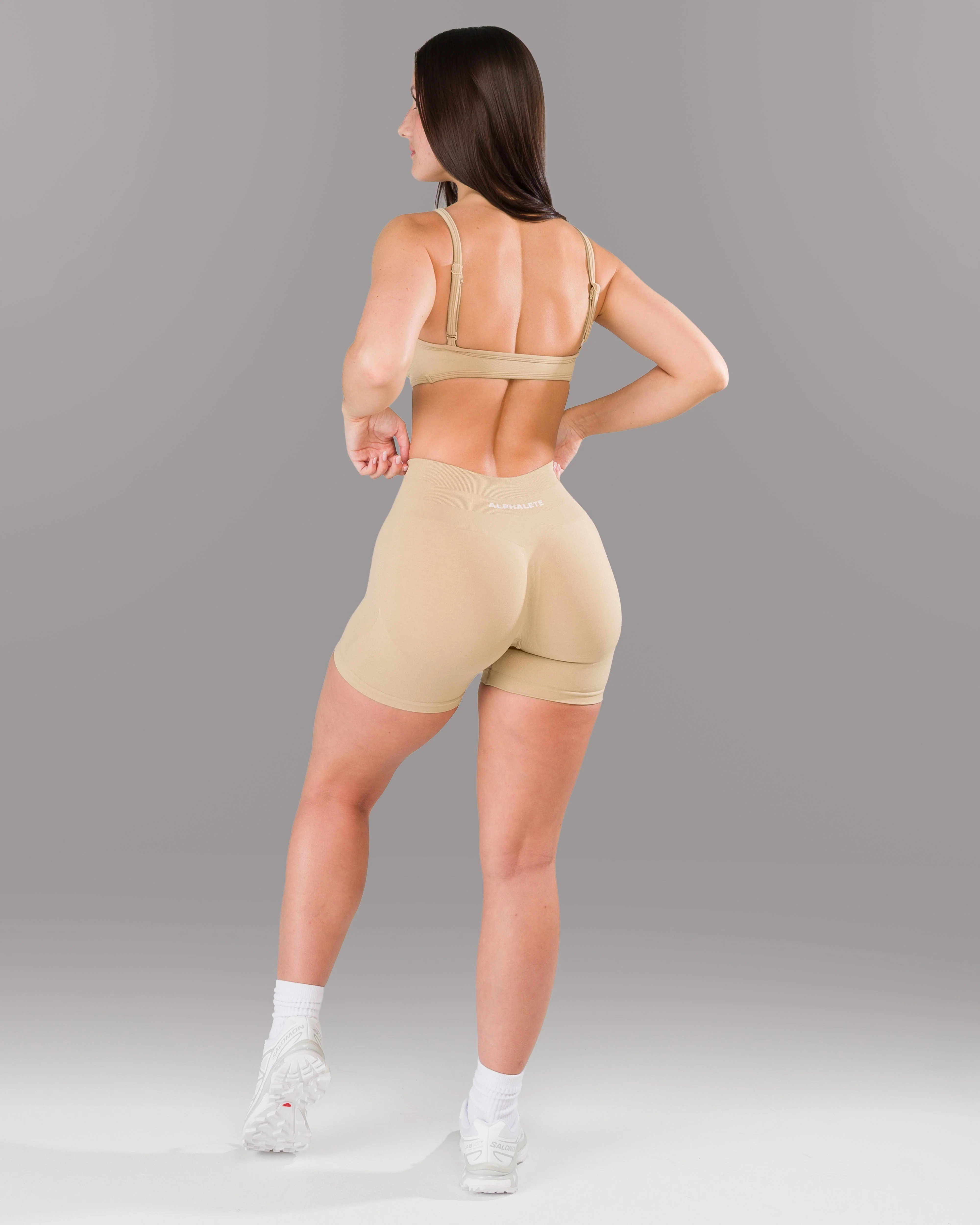Pump Mid Rise Short - Sahara w/ Logo - Image 5