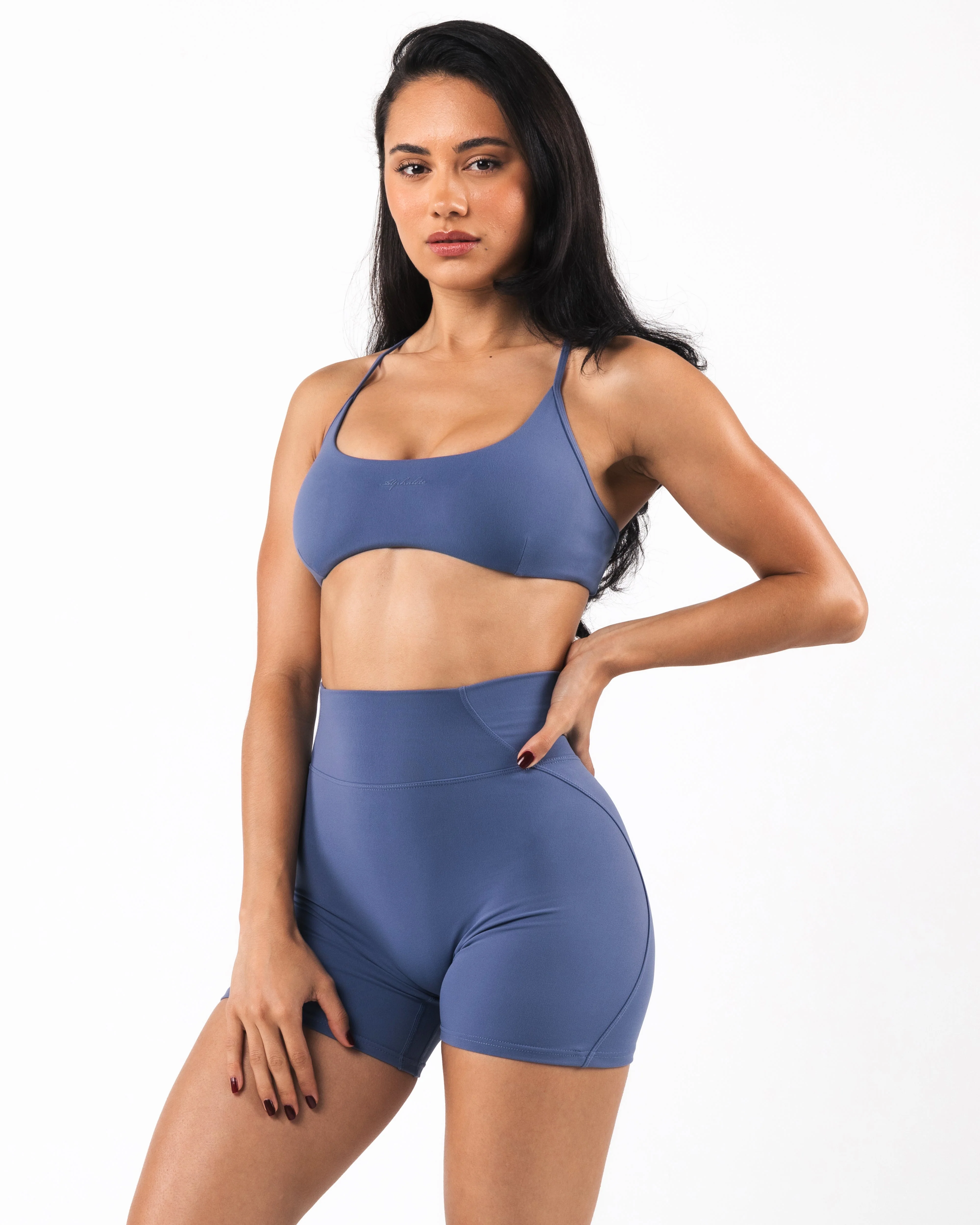 Aura Strappy Bra - Dusty Blue - Image 4