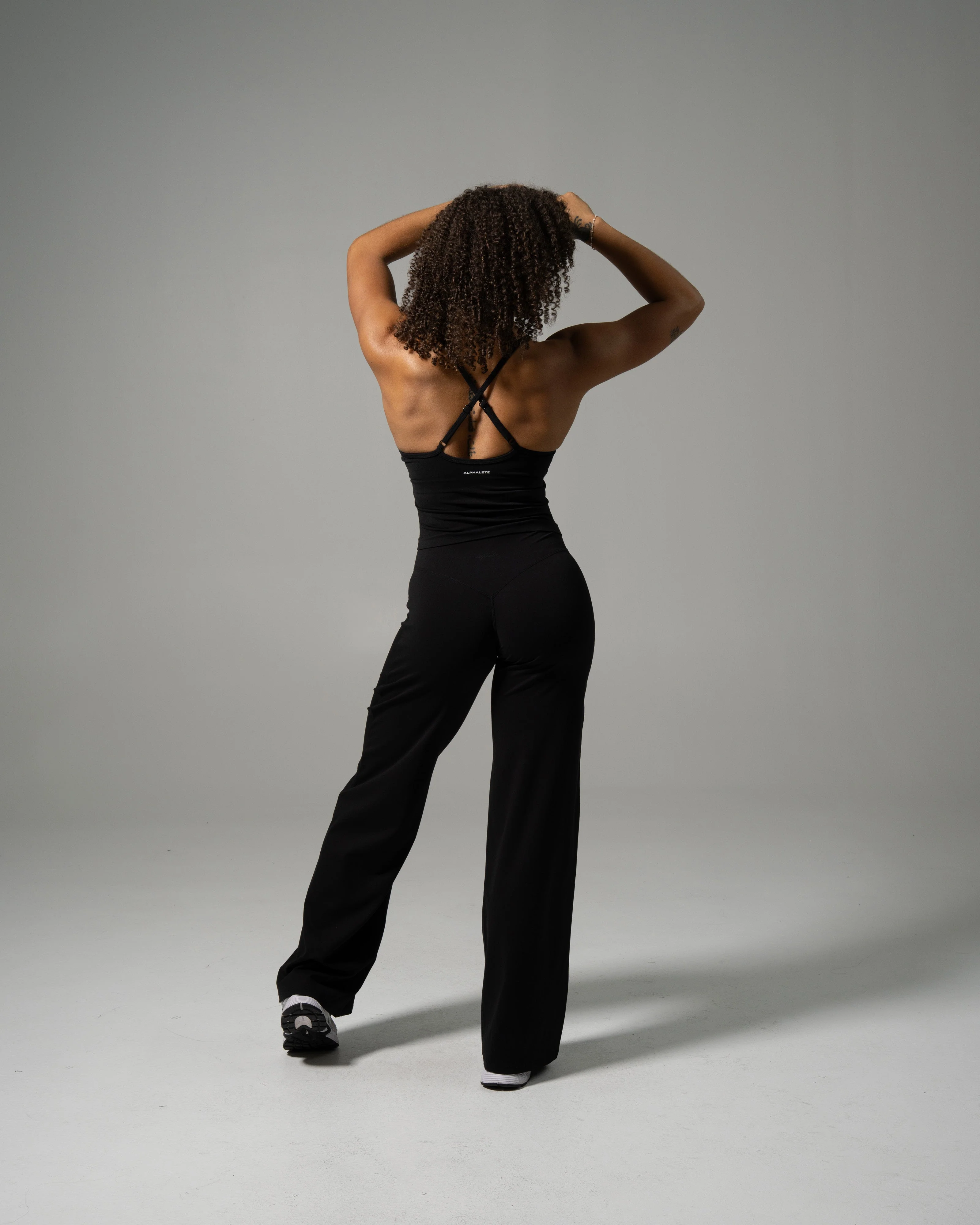 Aura Wide Leg Pant - Black - Image 4