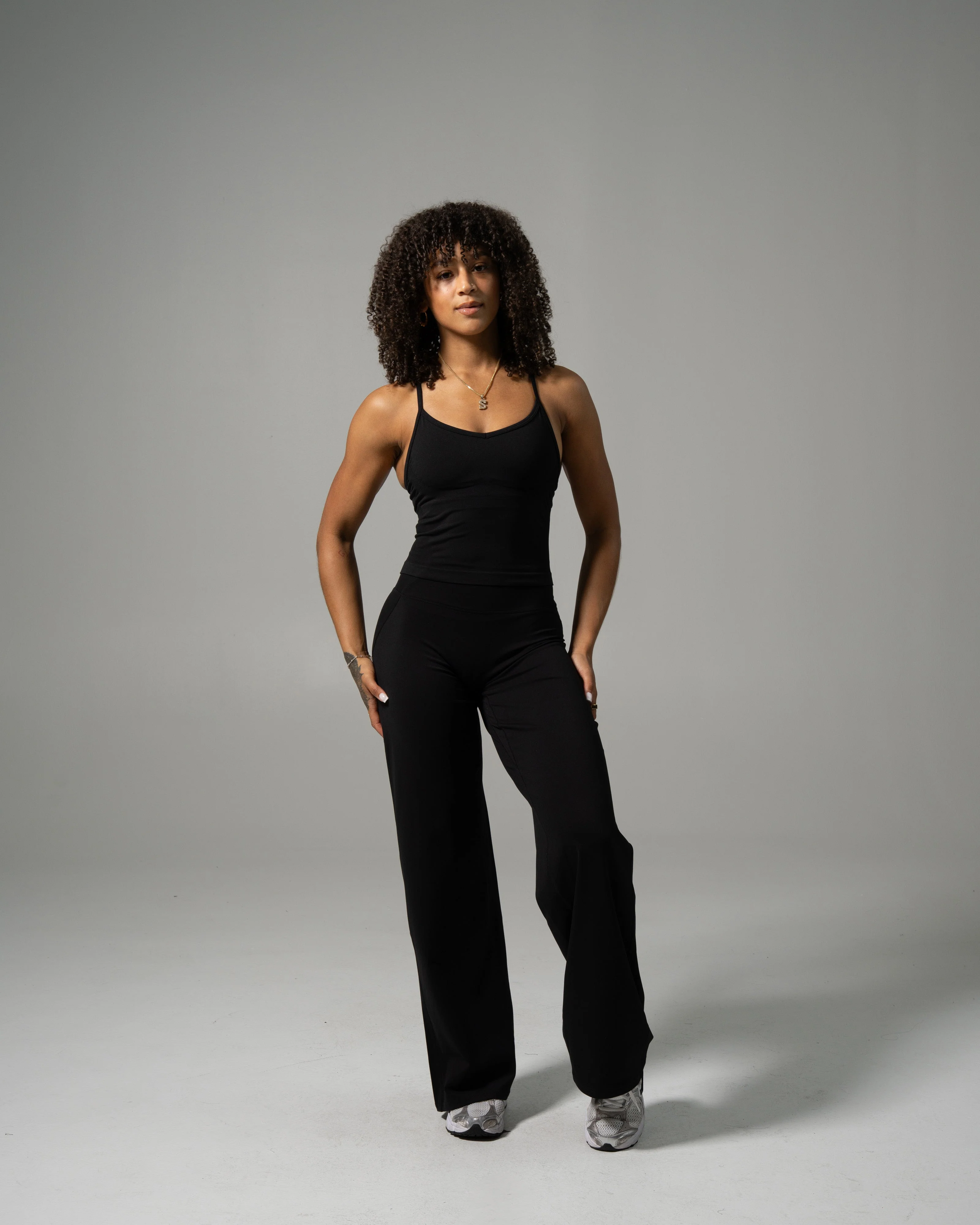 Aura Wide Leg Pant - Black - Image 5