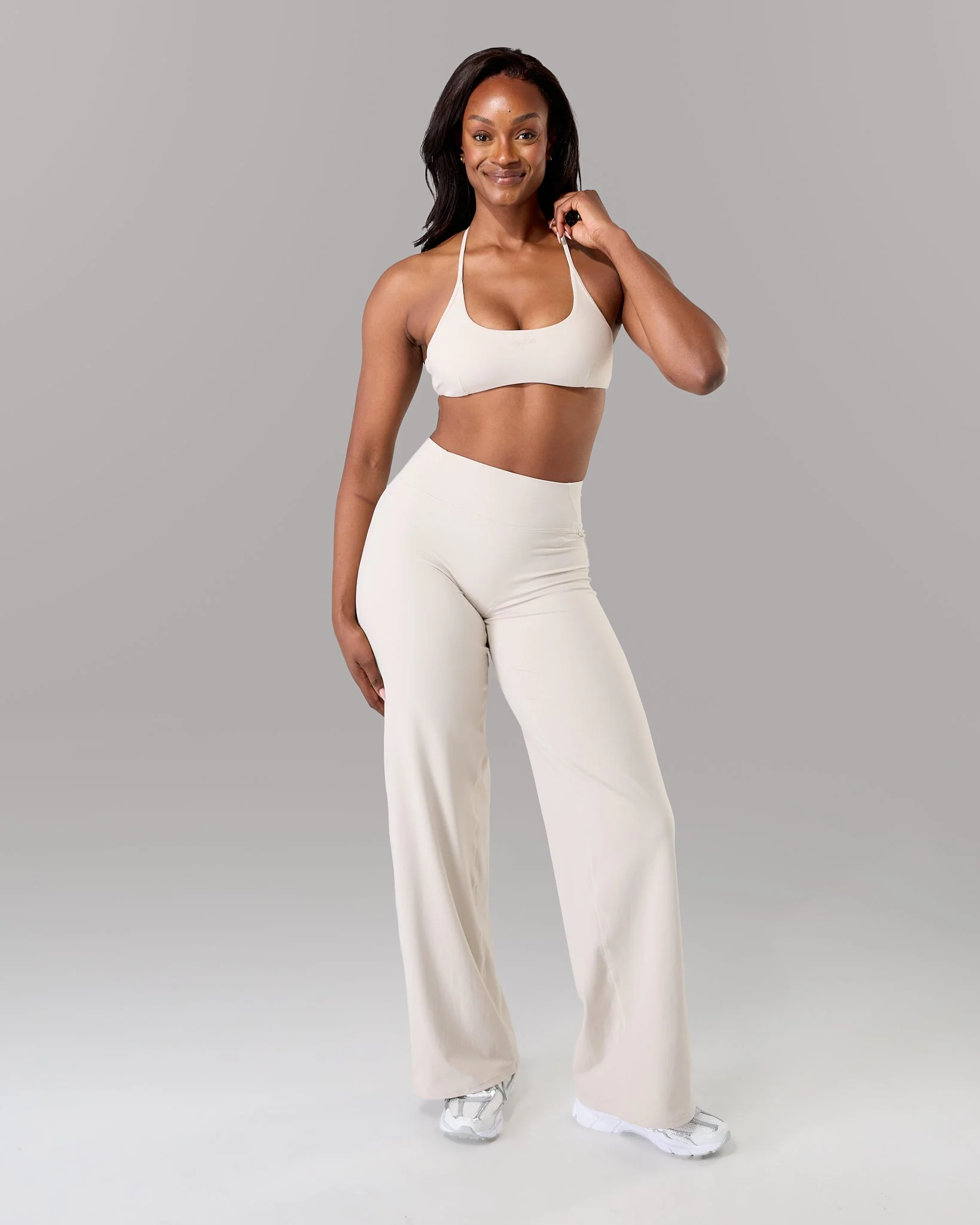 Aura Wide Leg Pant Long - Wheat - Image 3