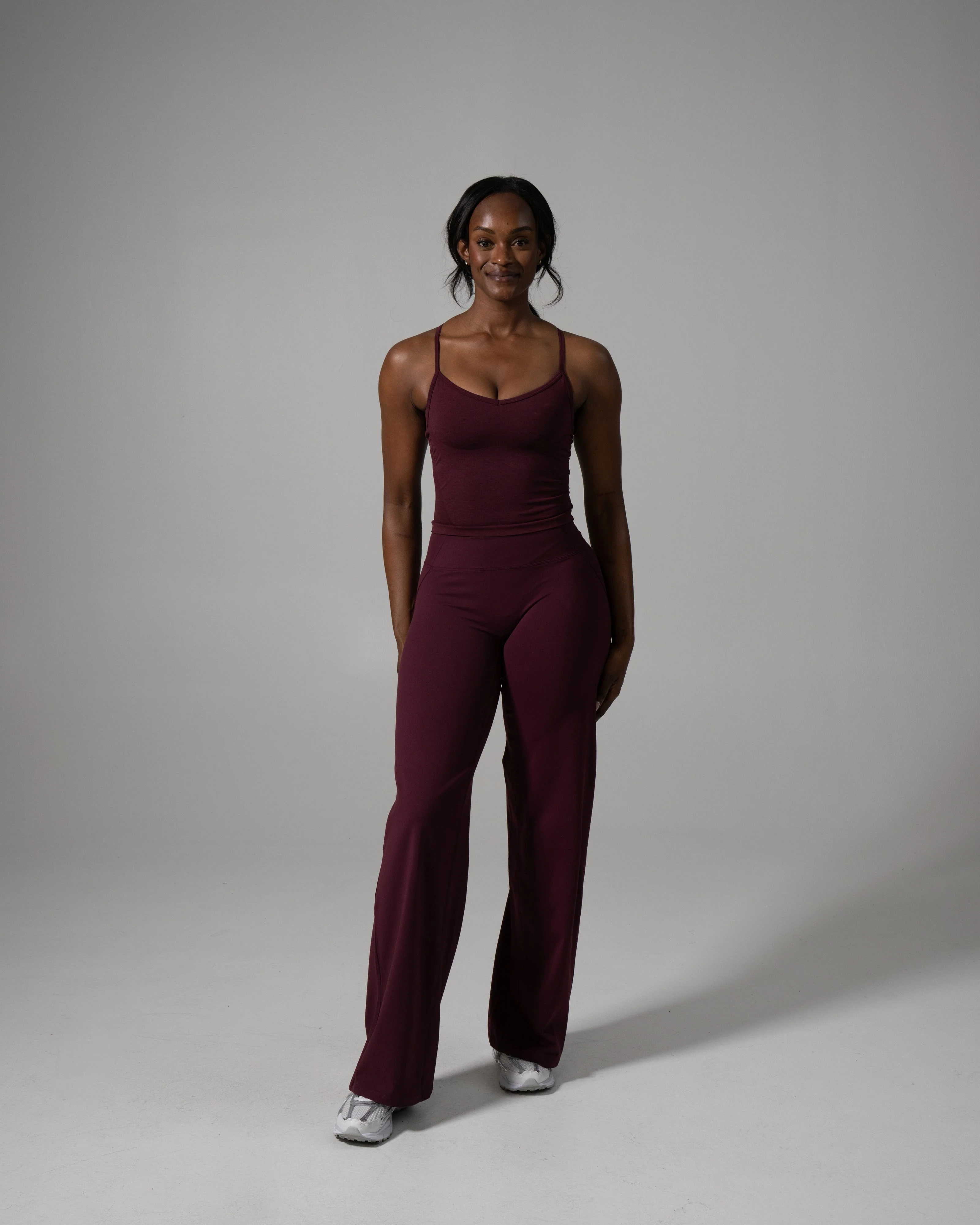 Aura Wide Leg Pant Long - Merlot - Image 5