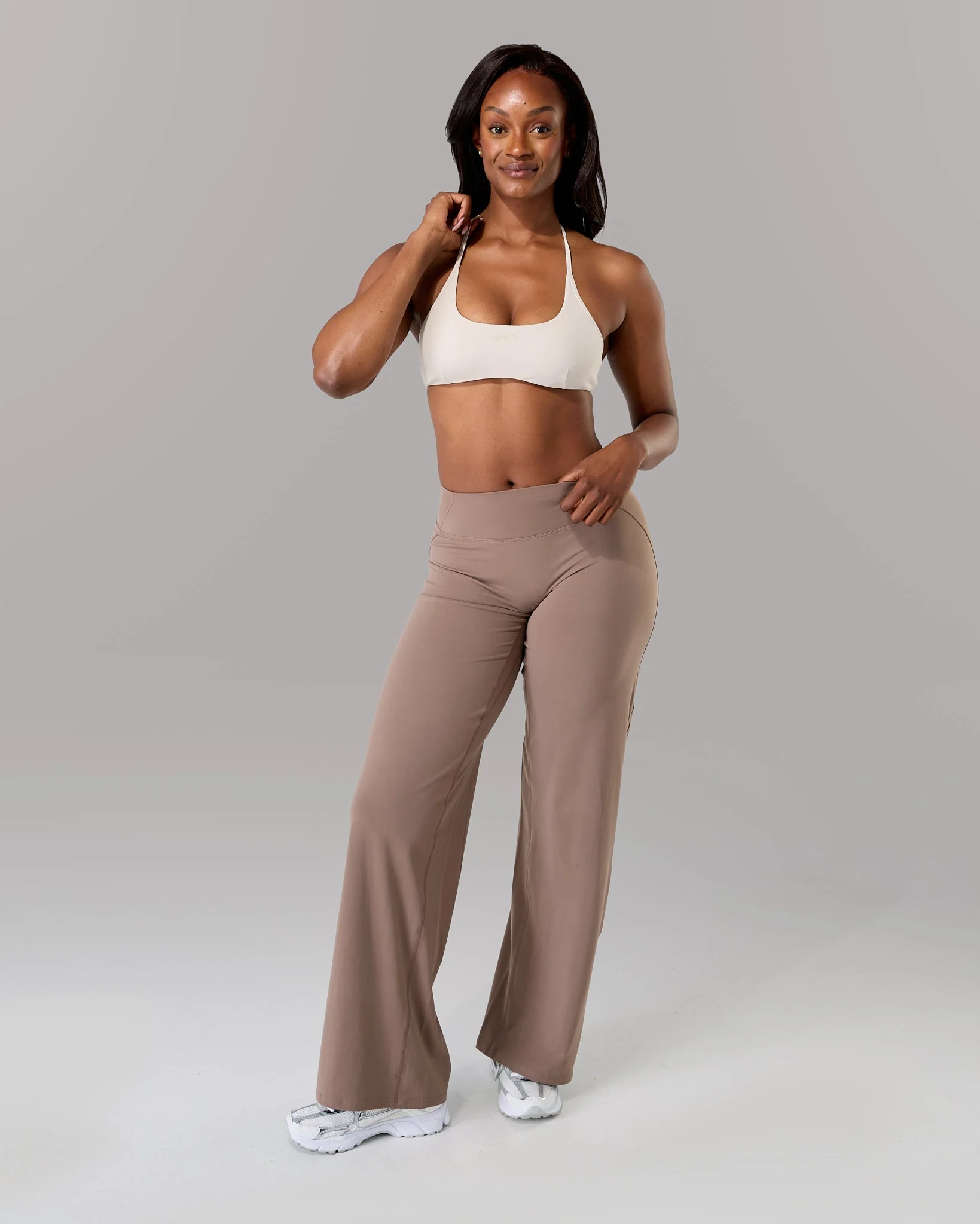 Aura Wide Leg Pant Long - Mocha - Image 3