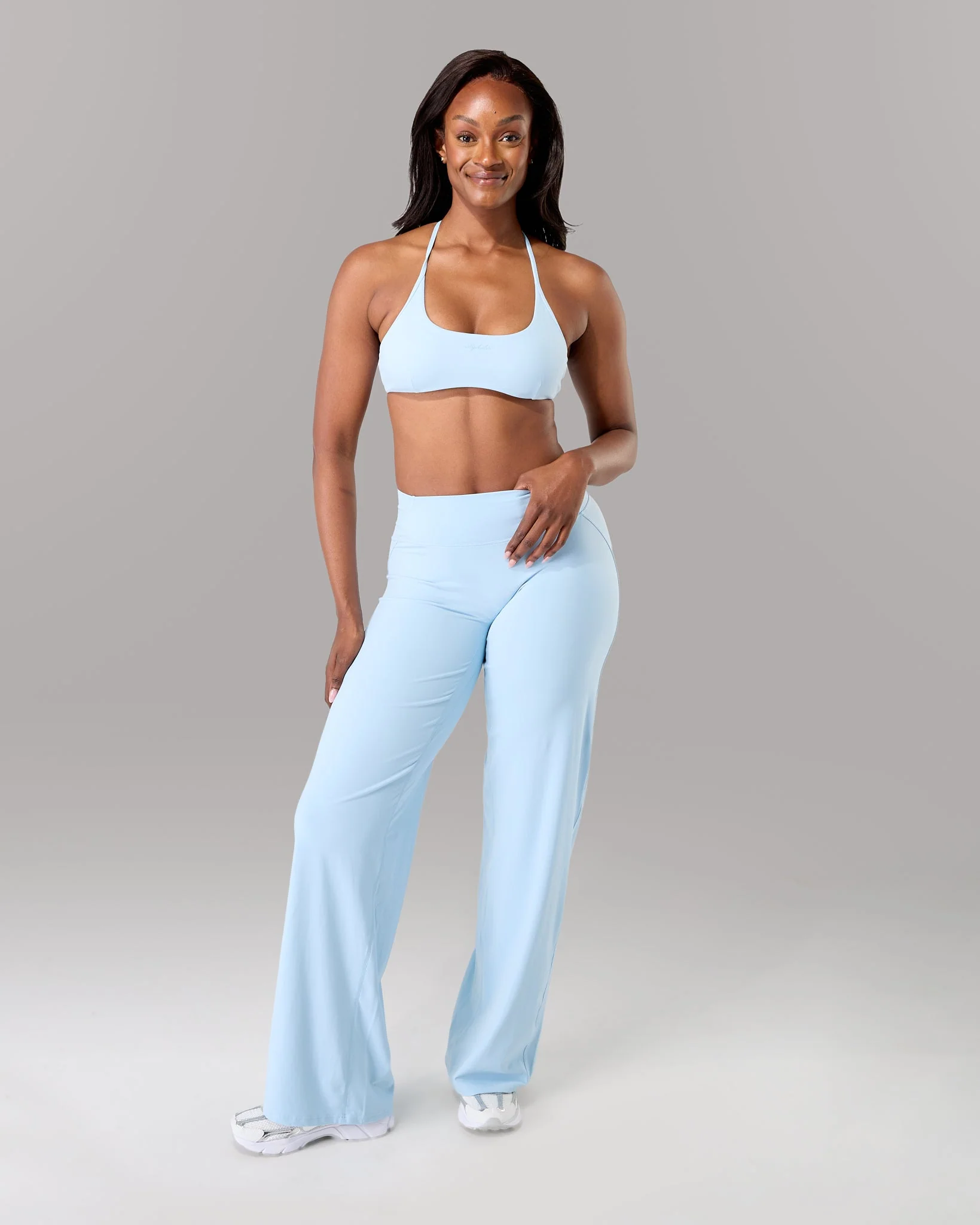 Aura Wide Leg Pant Long - Powder Blue - Image 3