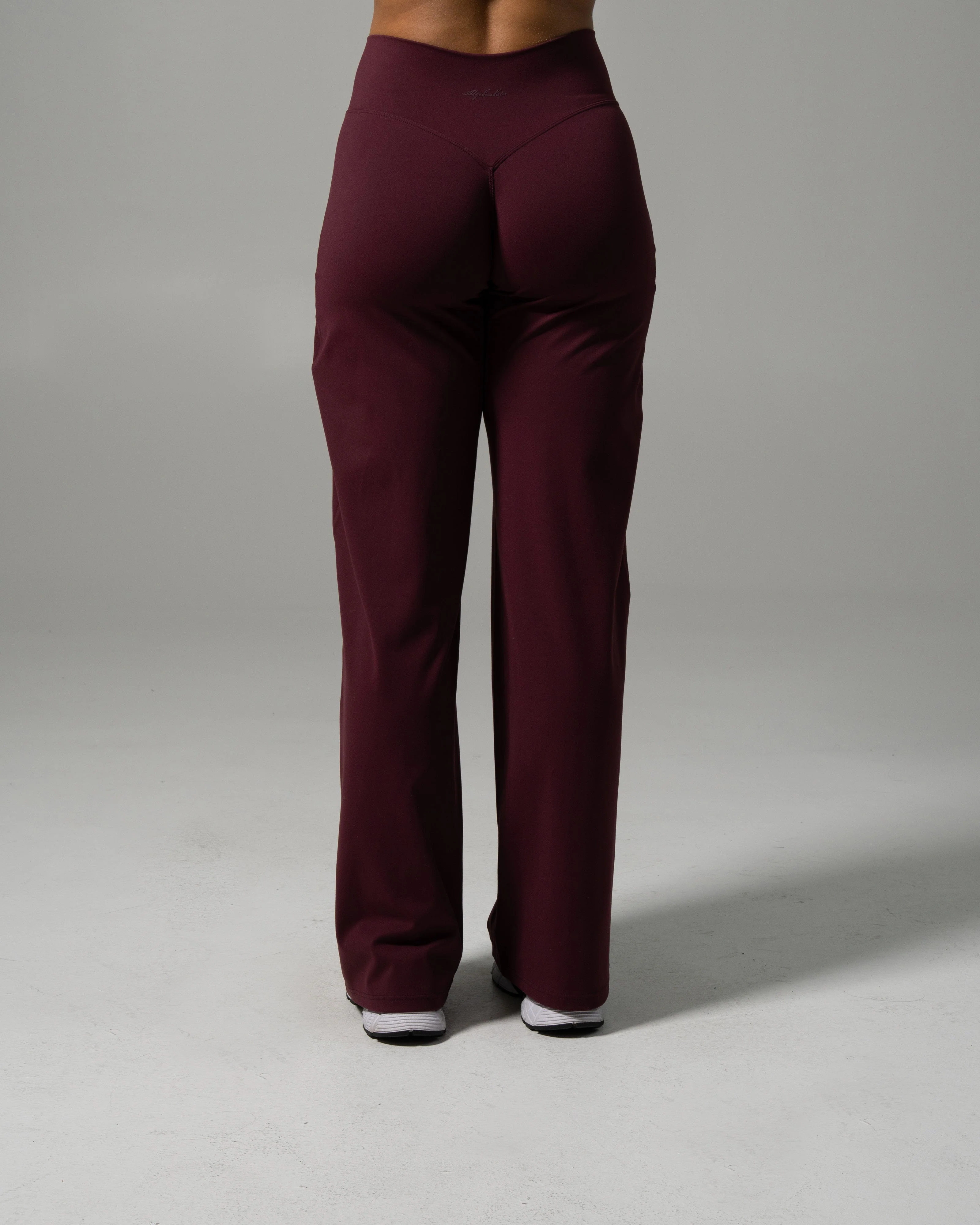 Aura Wide Leg Pant - Merlot - Image 2