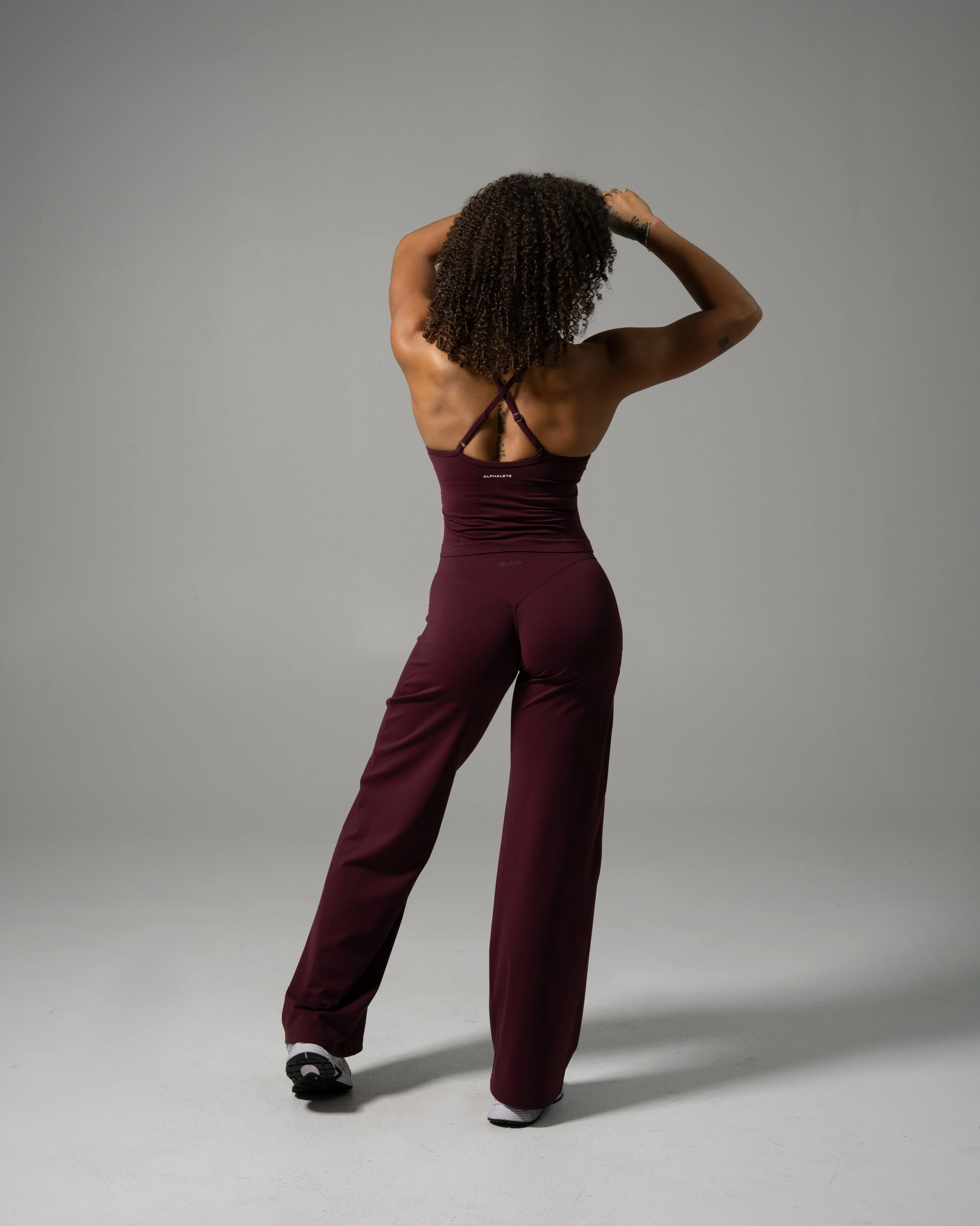 Aura Wide Leg Pant - Merlot - Image 4