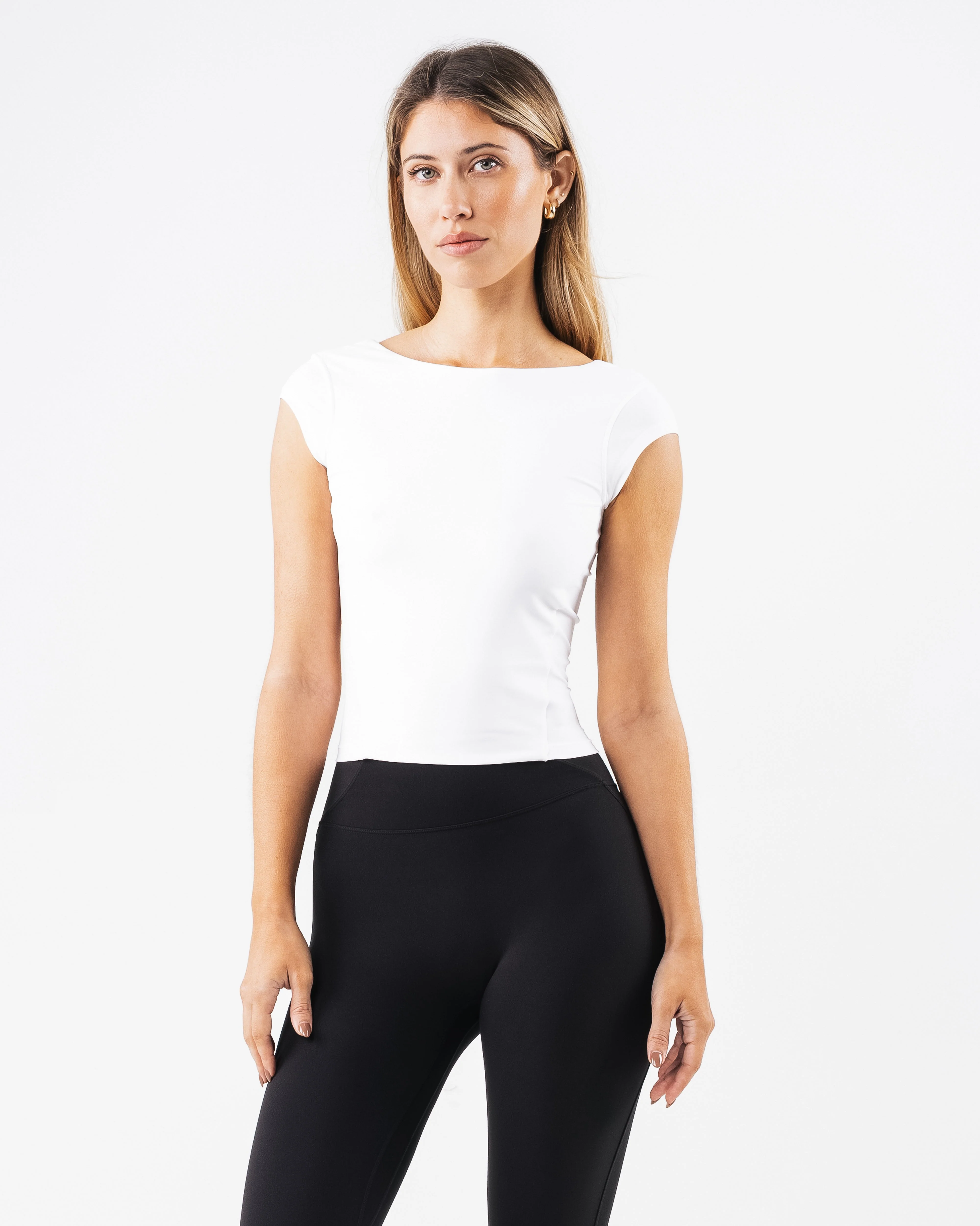 Basics Open Back Top - White - Image 3